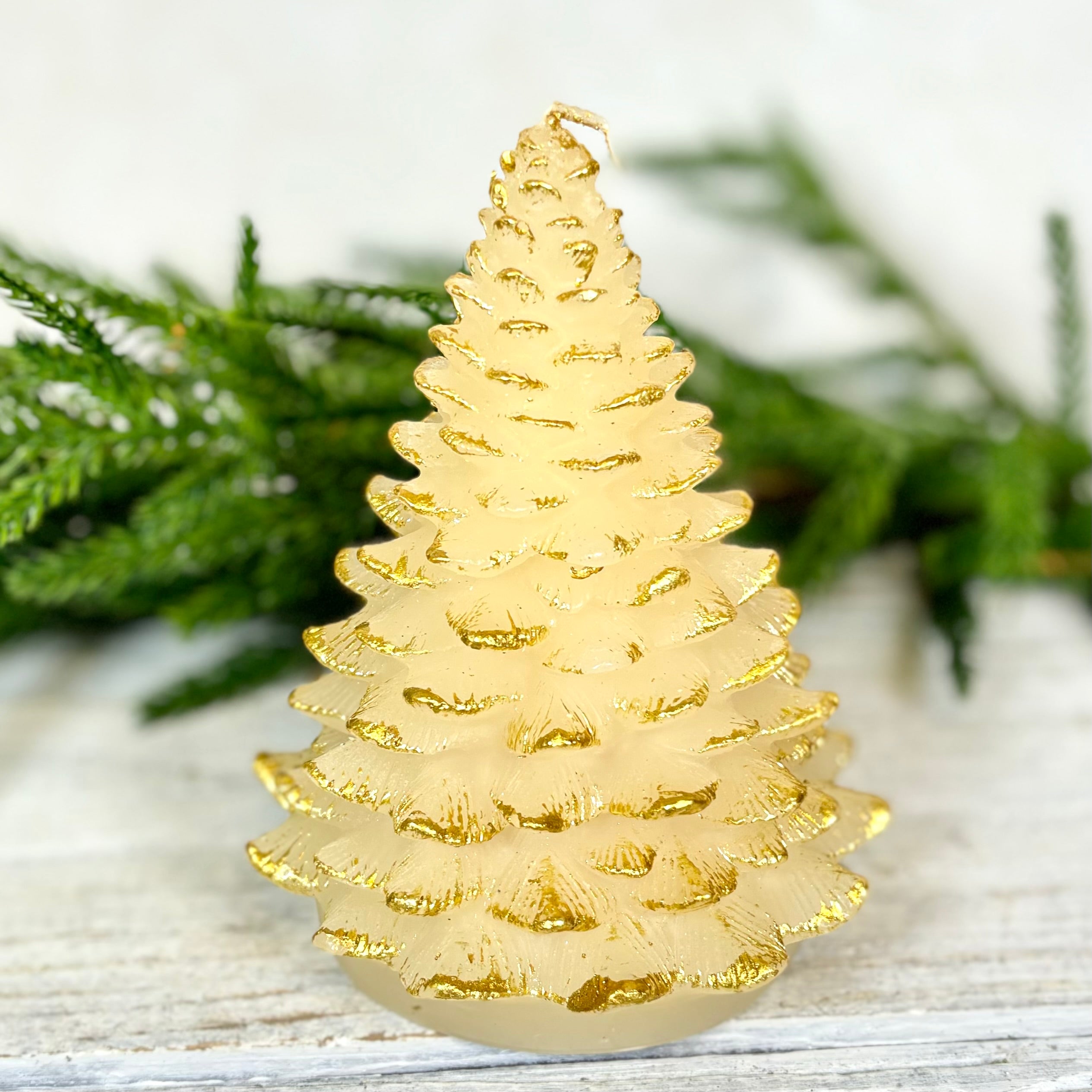 Unscented Tree Shaped Candle Eggnog