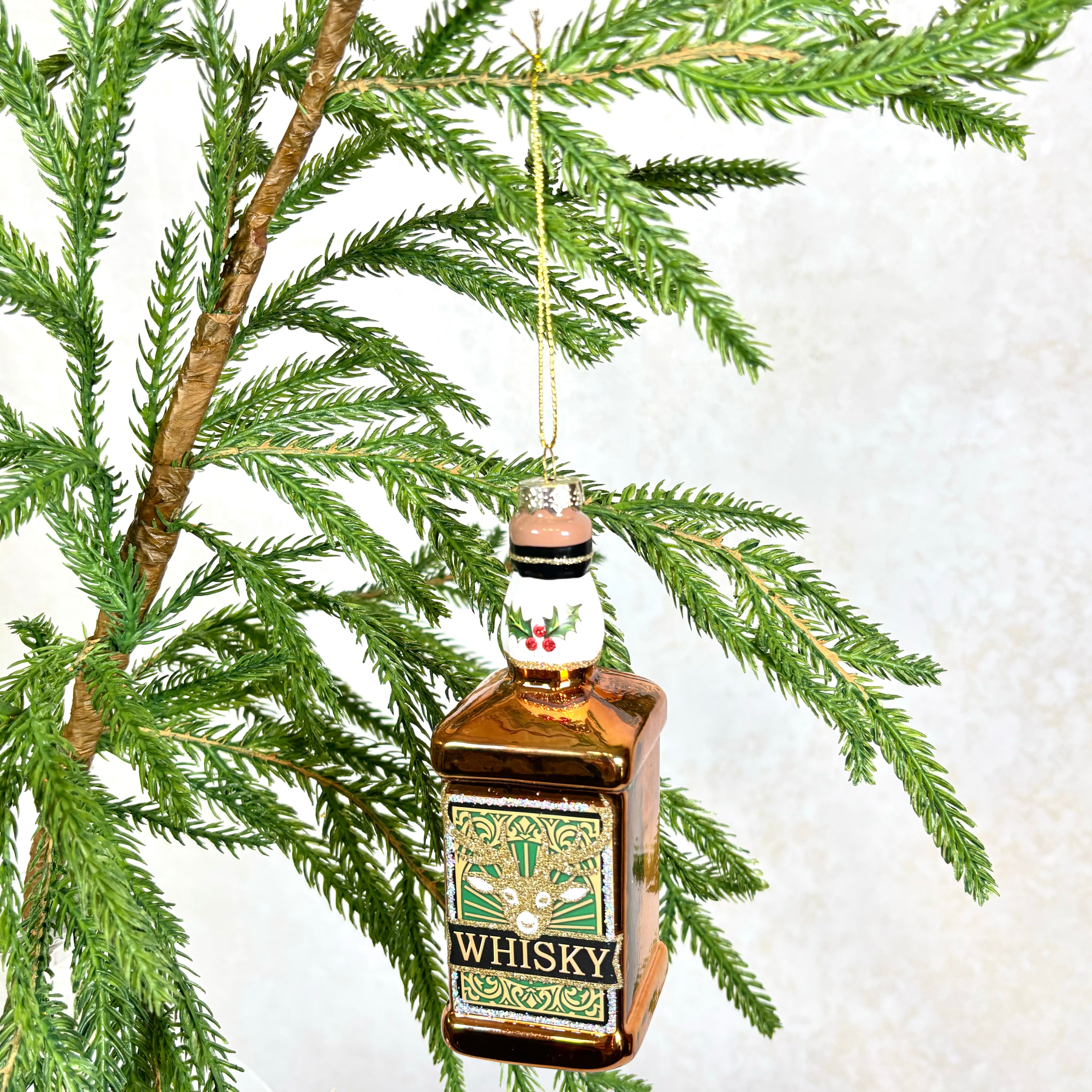 Glass Whiskey Bottle Ornament