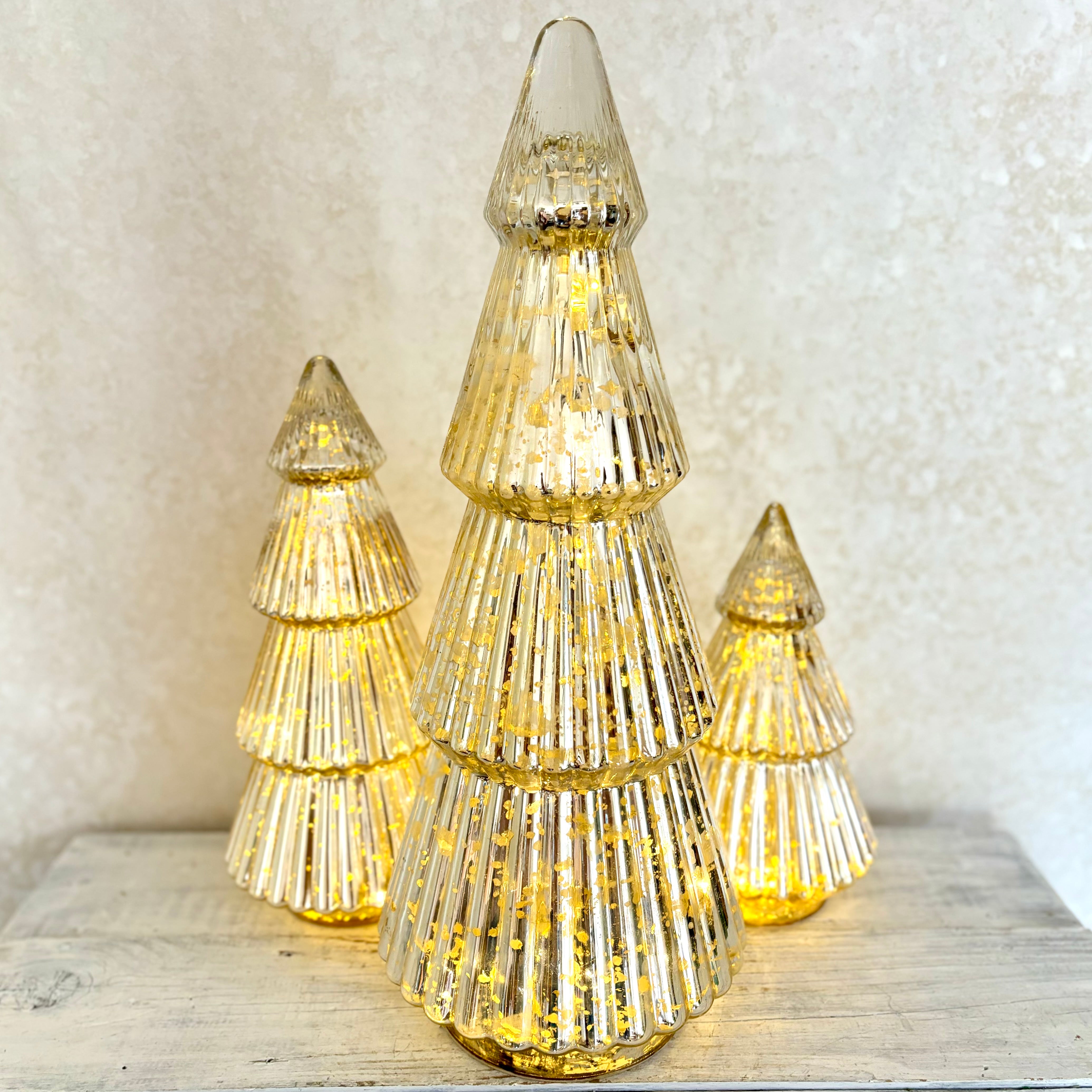 LED Silver Mercury Glass Tree Tall