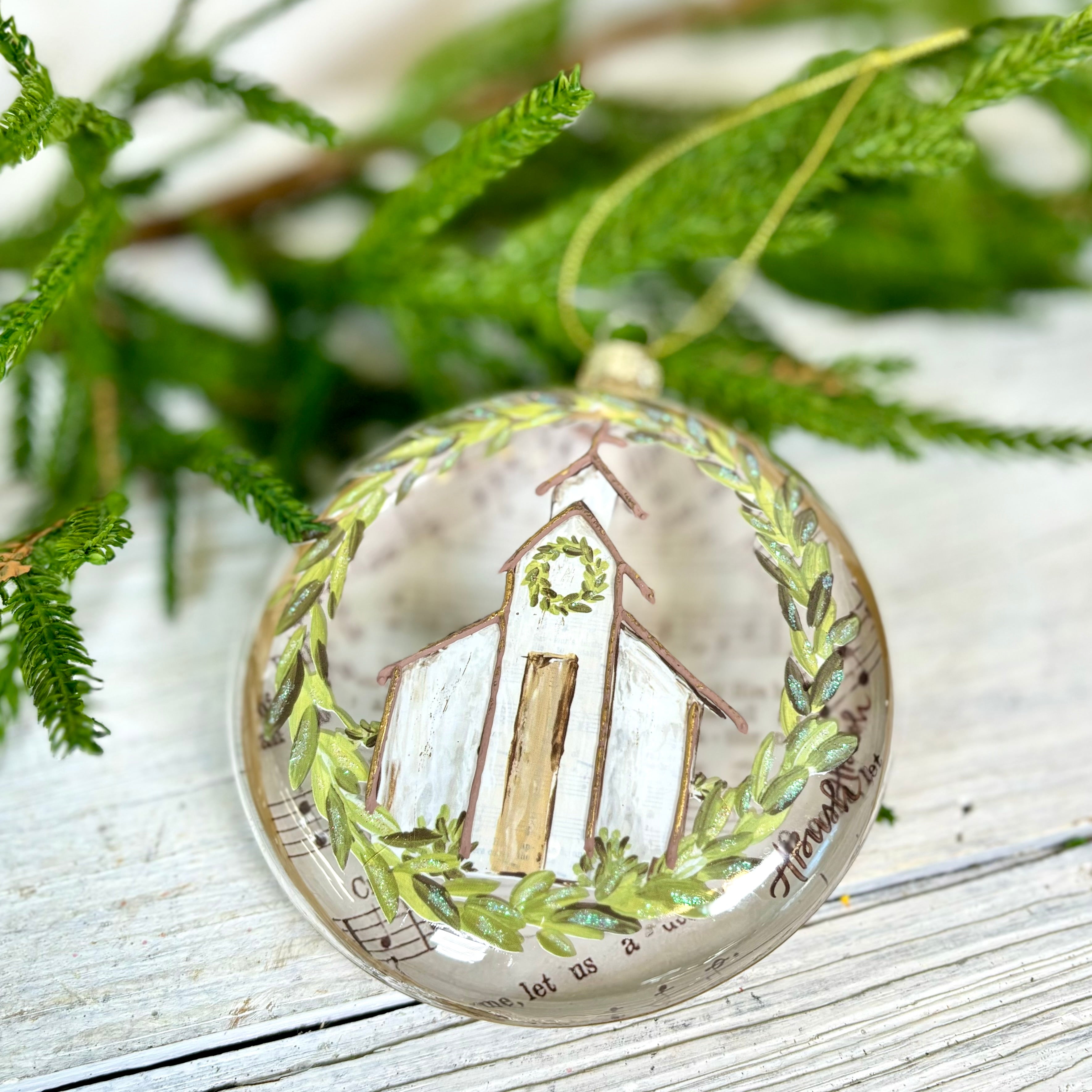 Music Sheet Church Glass Disc Ornament