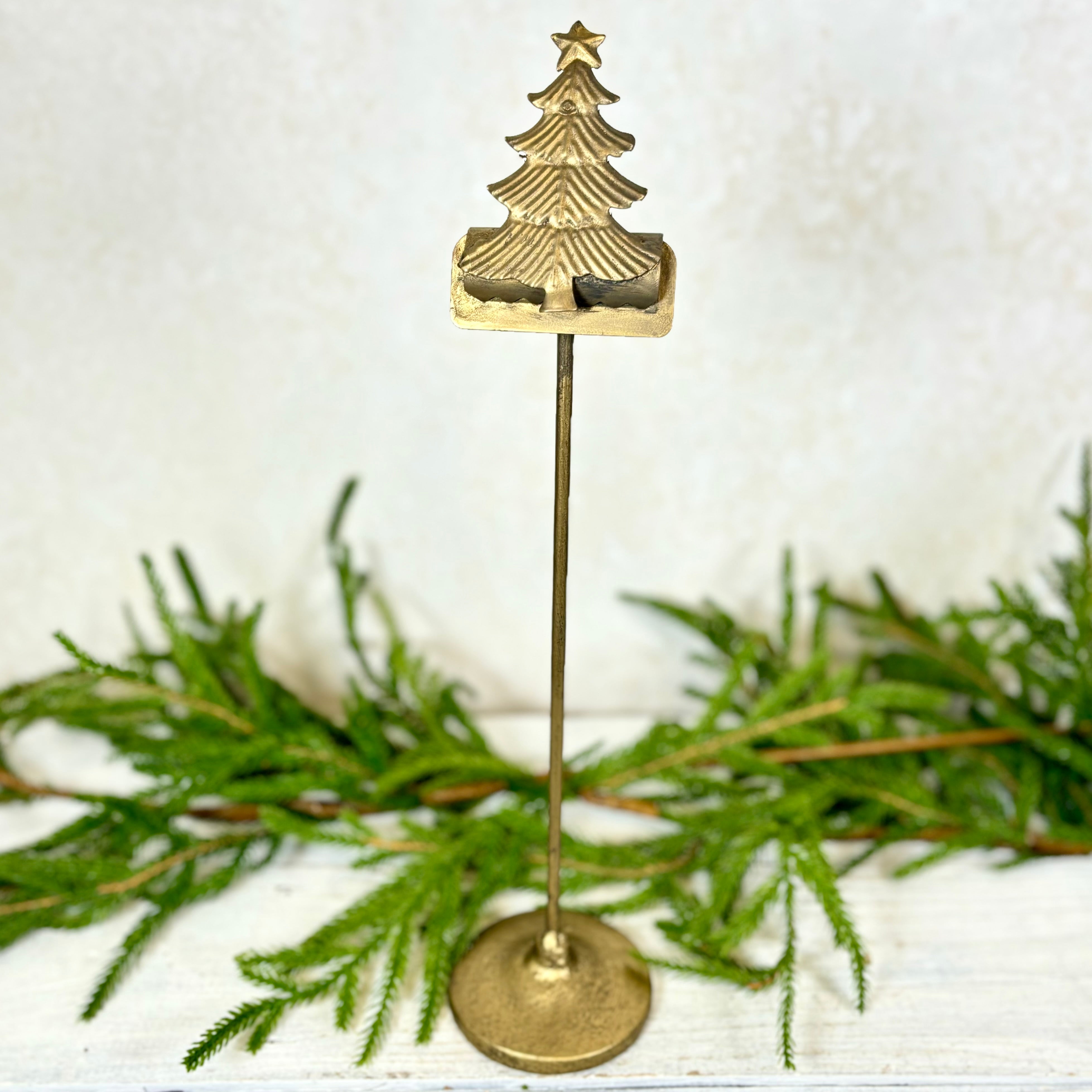 Large Metal Christmas Tree Card Clip on Stand