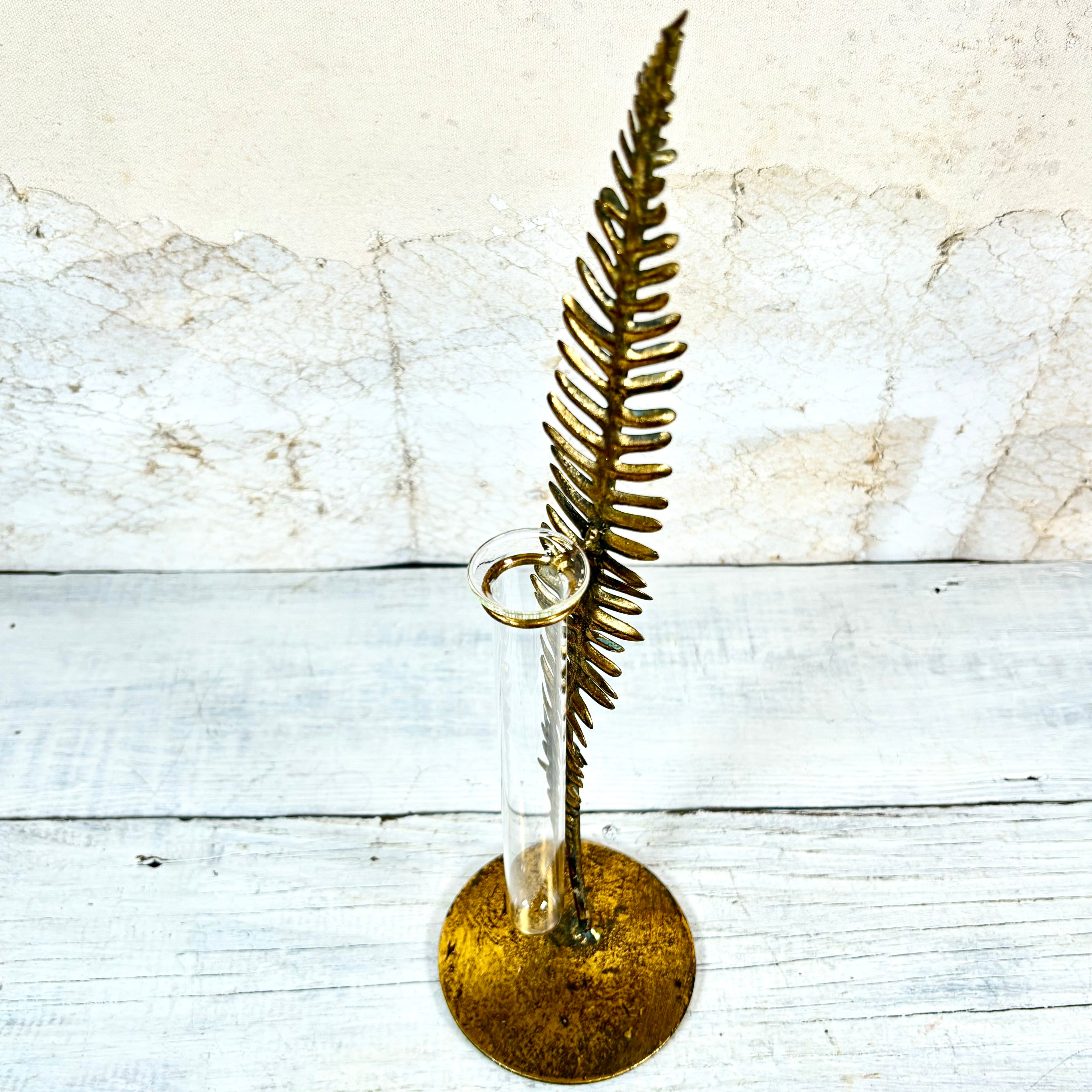 Metal Fern Tube Vase