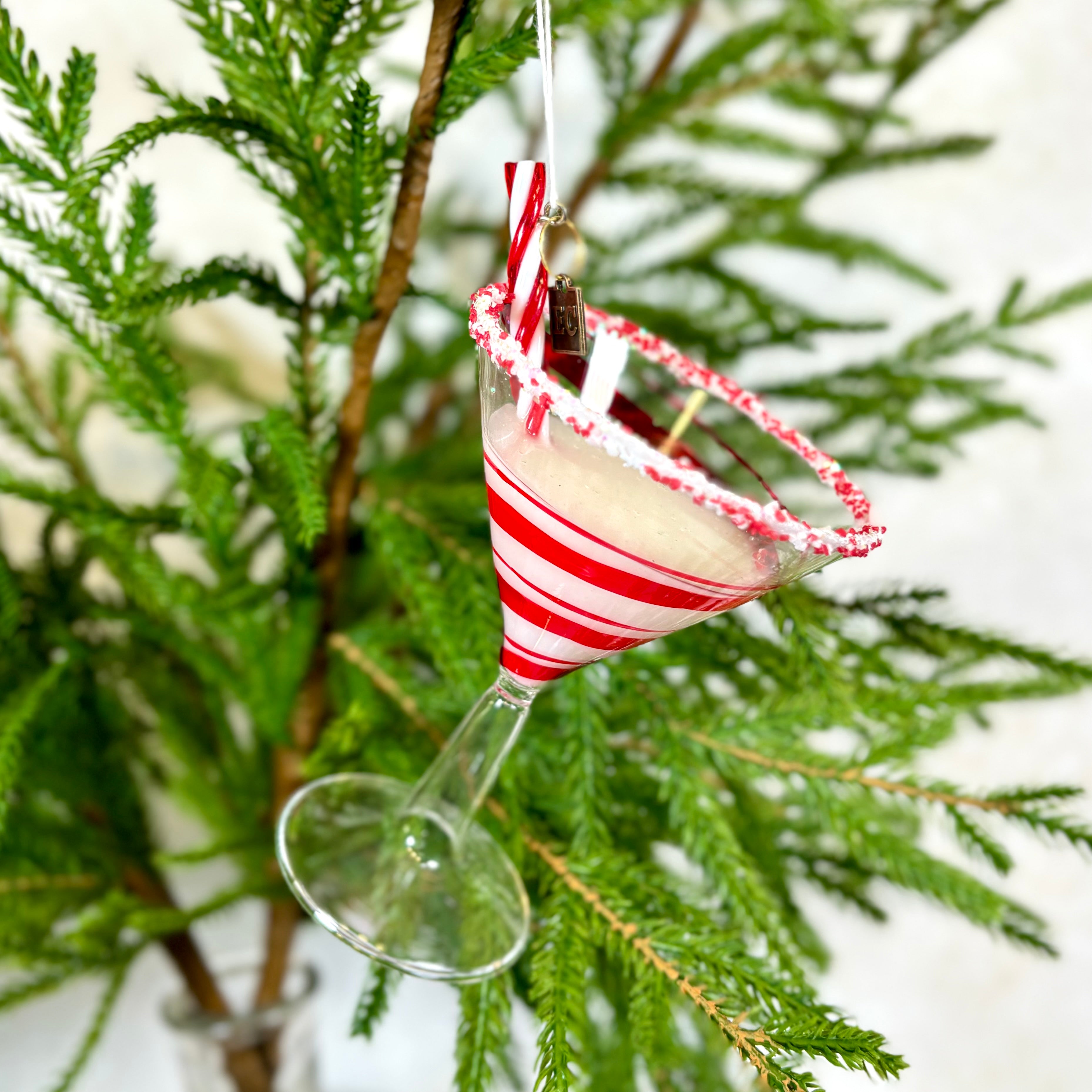 Peppermint Christmas Cocktail Ornament