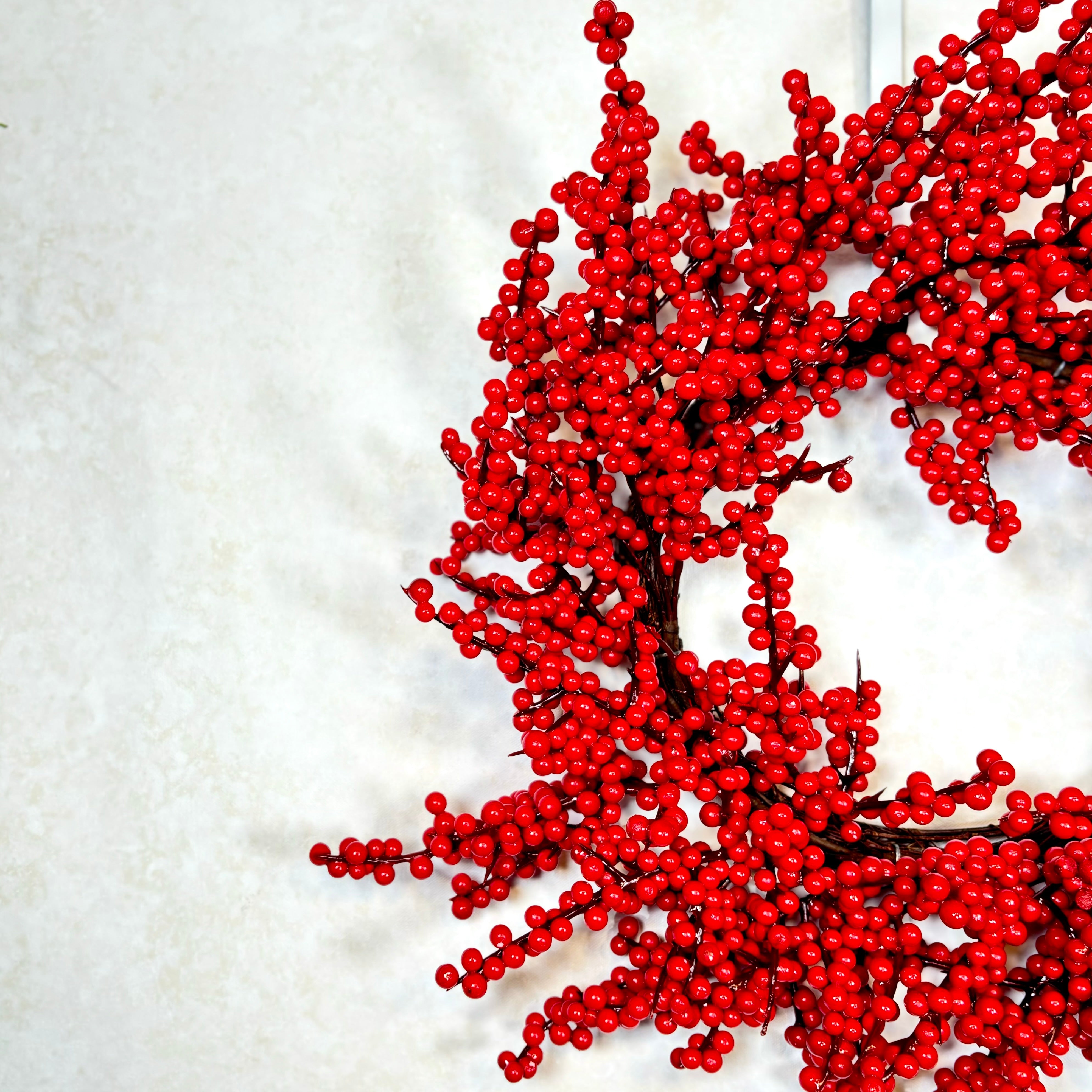 Winter Red Berry Wreath Weather Resistant