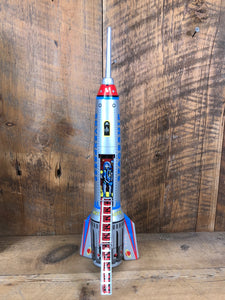Windup Tin Friction Rocketship