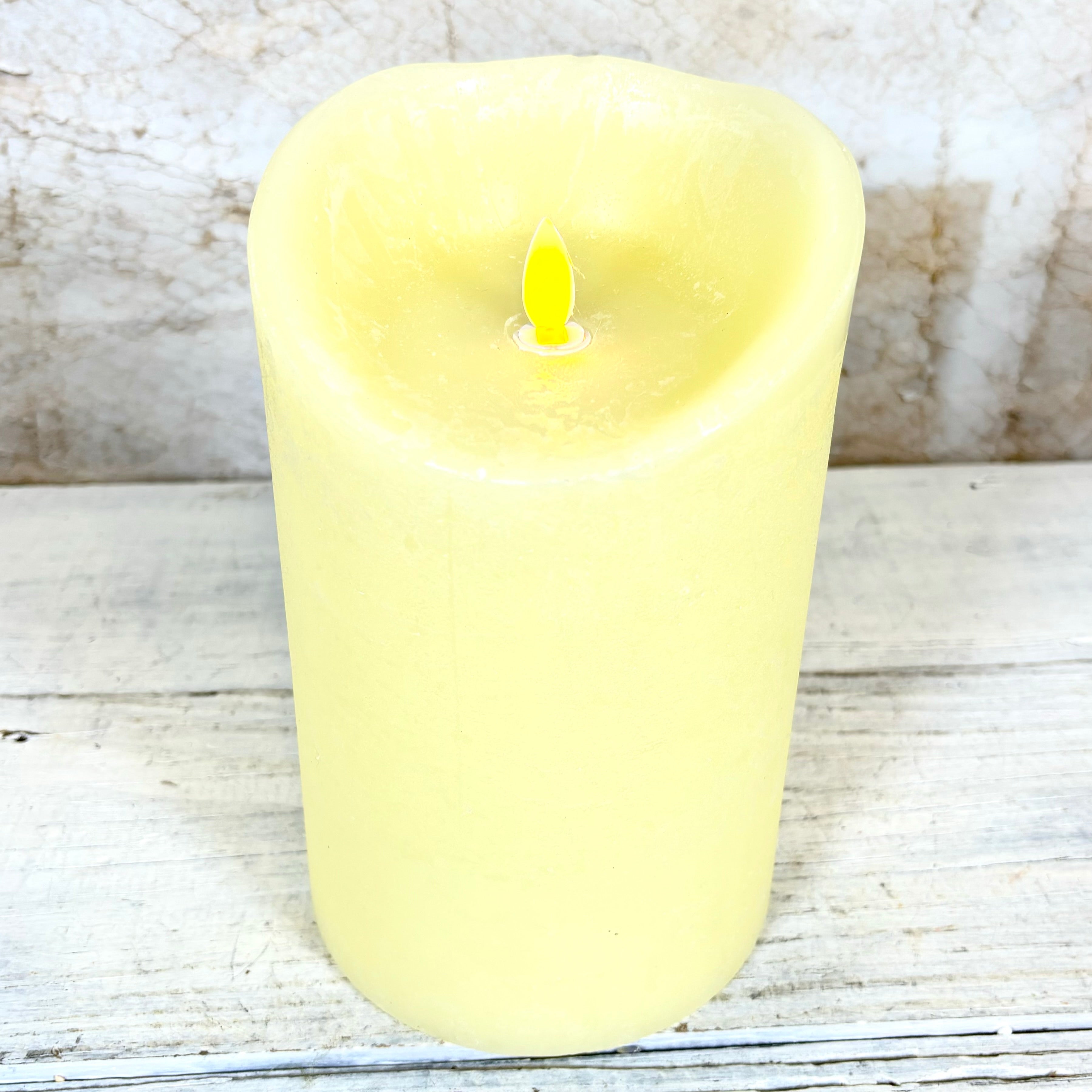 Flameless Flickering Candle with Timer Ivory Large