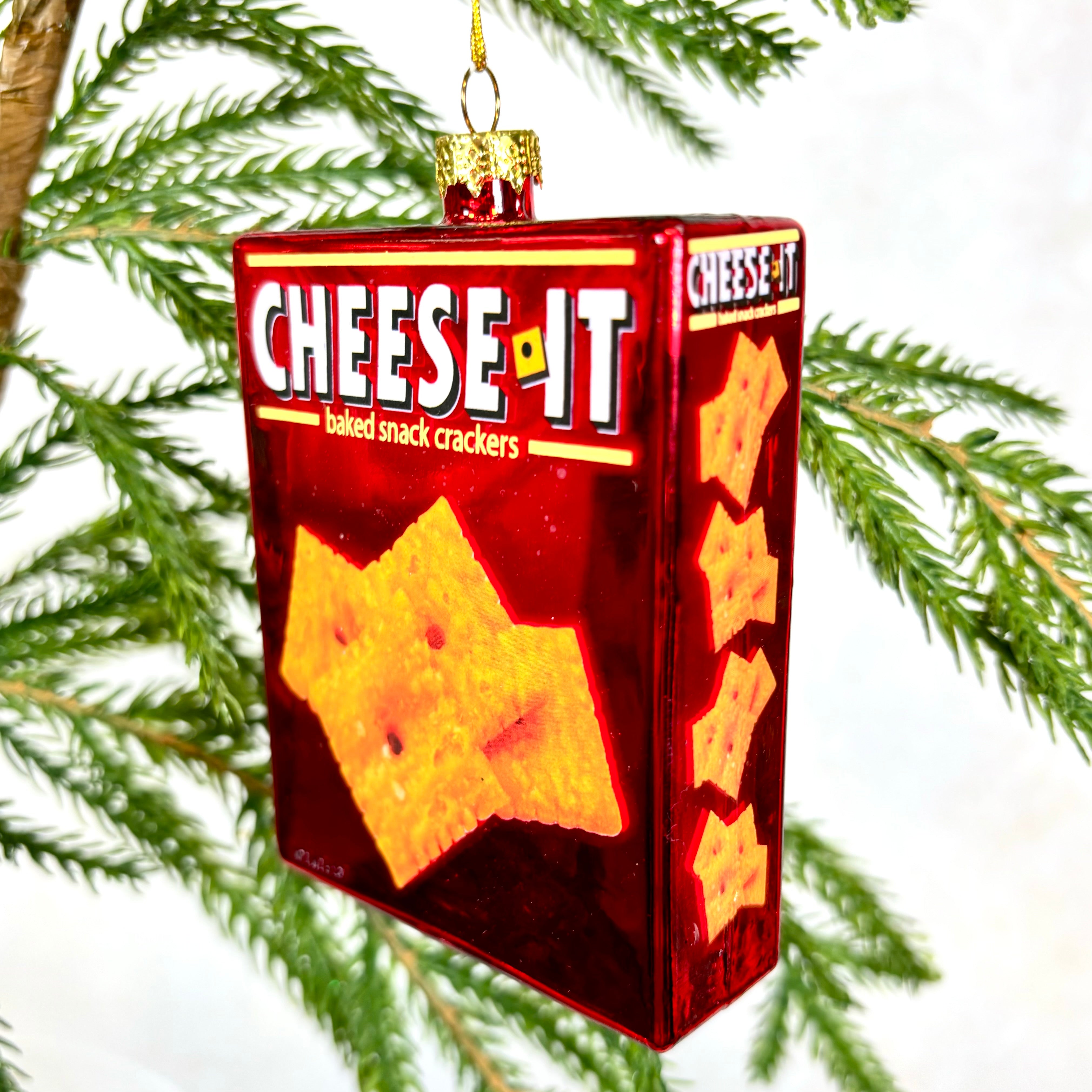 Box of Cheese It Glass Ornament