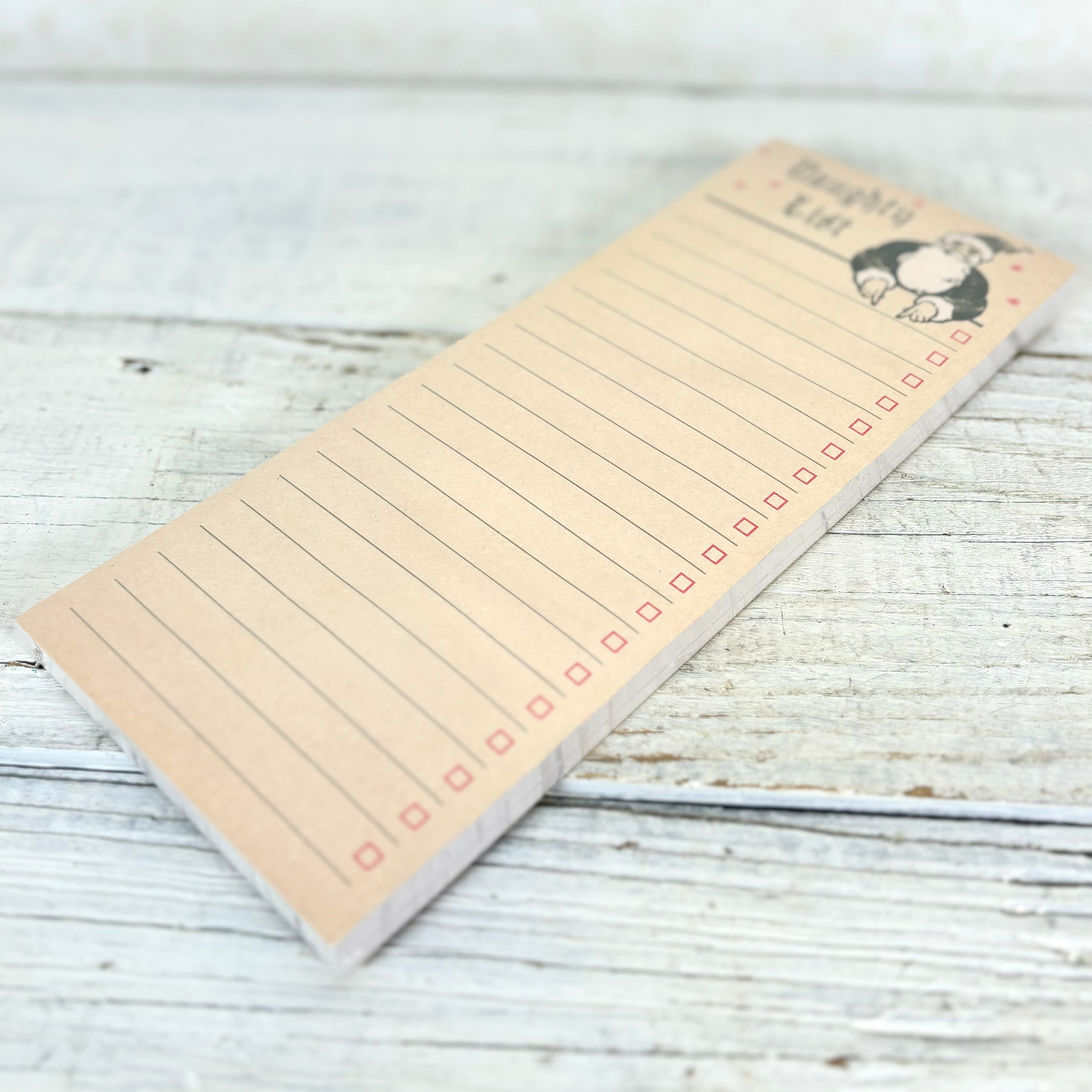 Naughty List Skinny Notepad