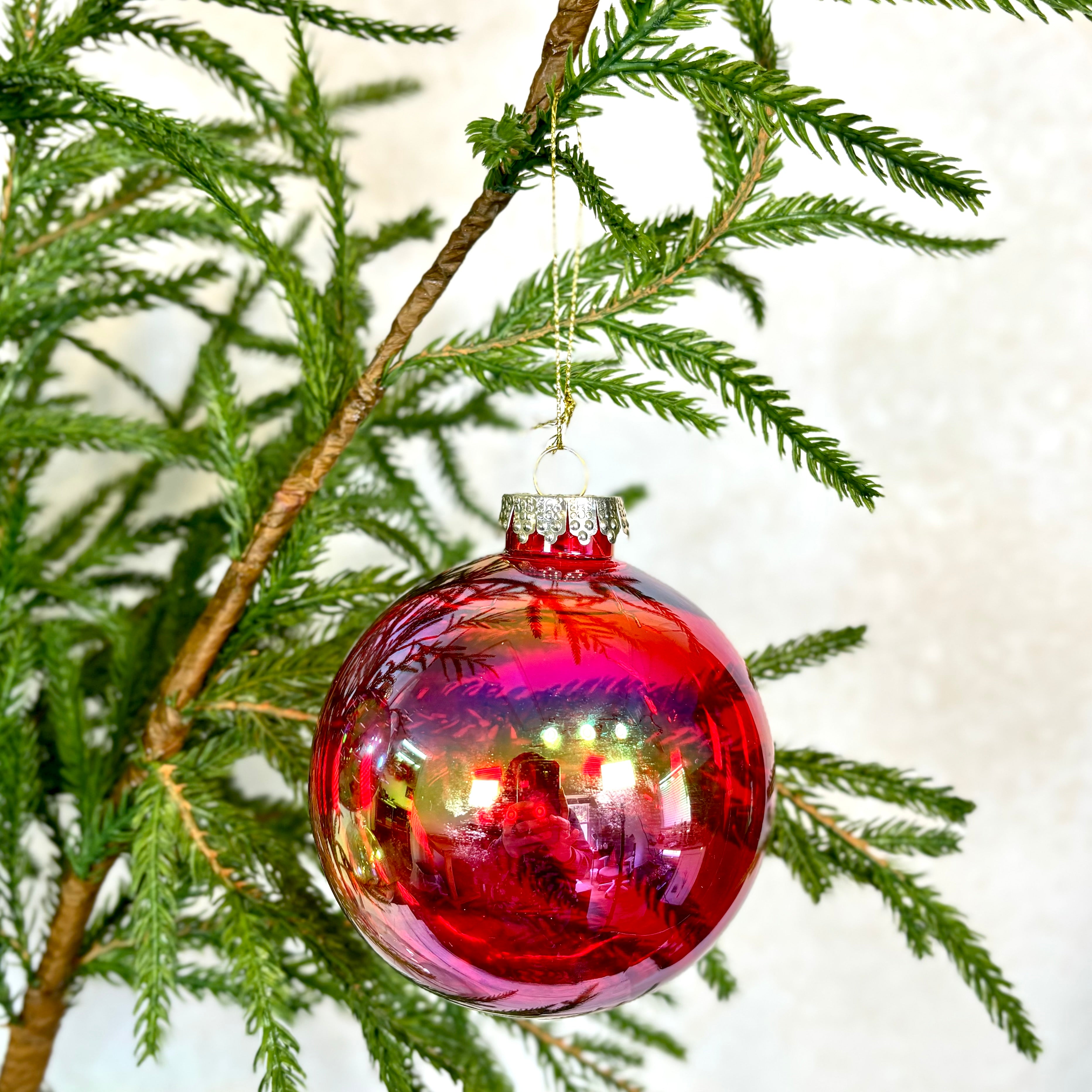 Iridescent Finished Shatterproof Ball Ornament Wine