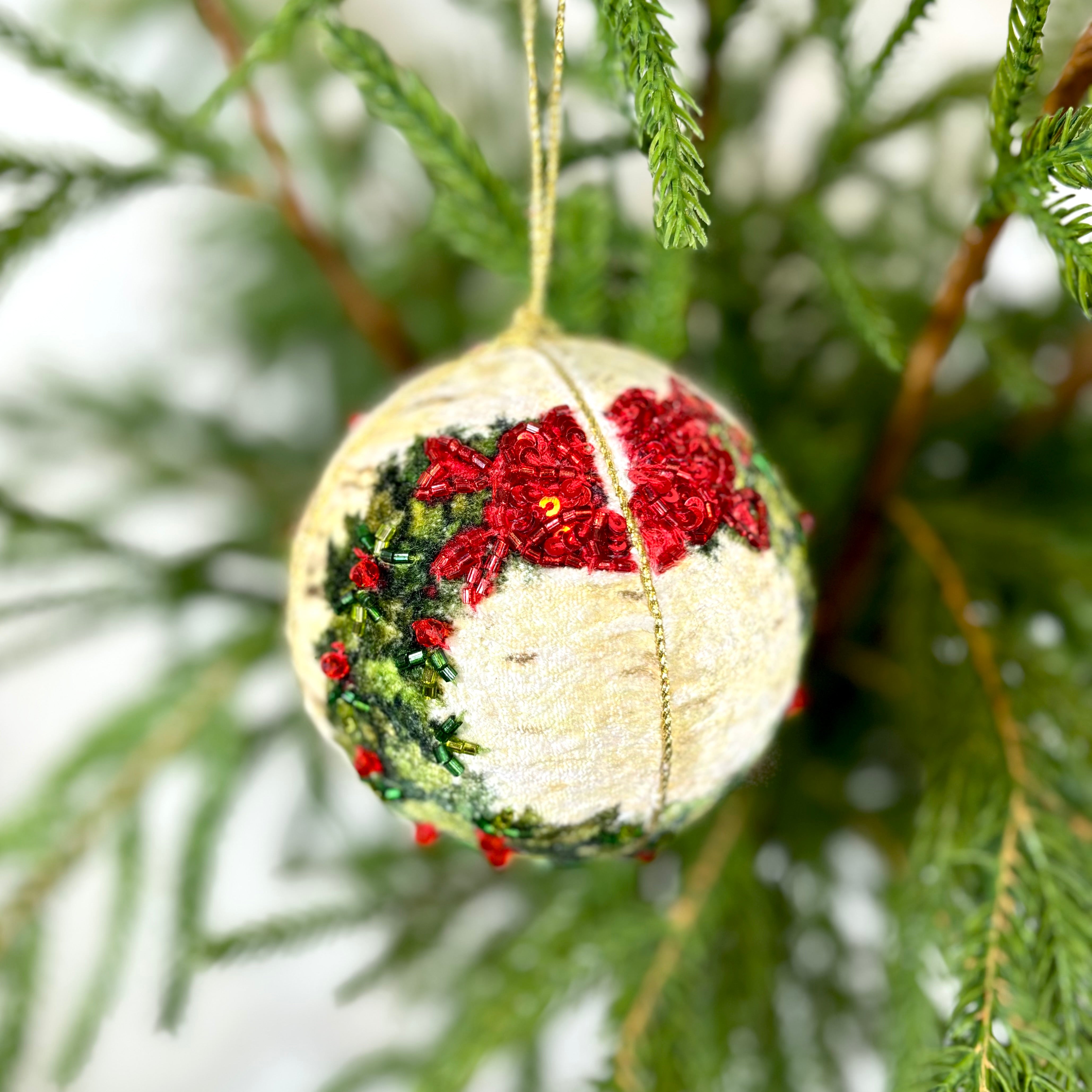 Botanical Wreath Jewel Ball Ornament