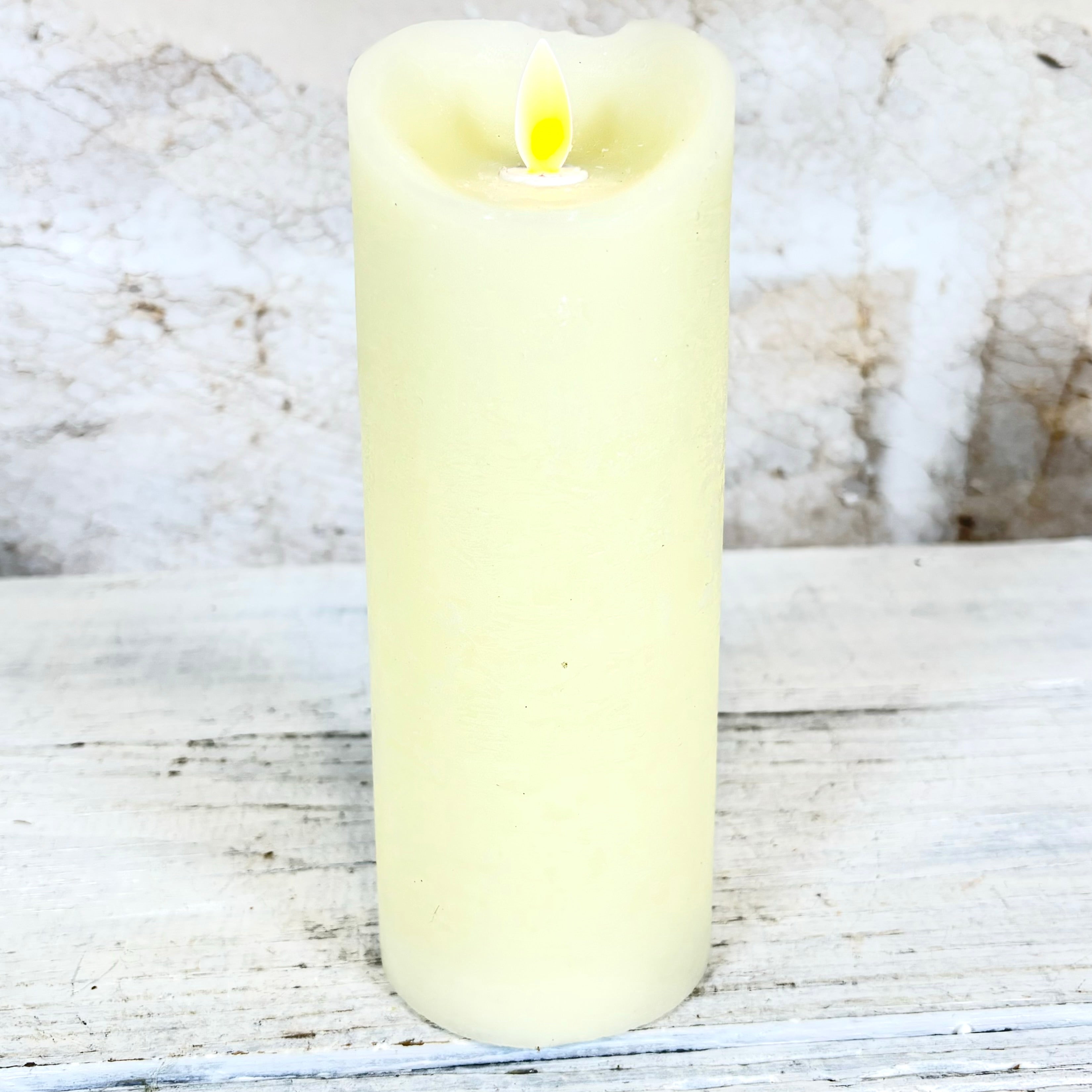 Flameless Flickering Candle with Timer Ivory Slim