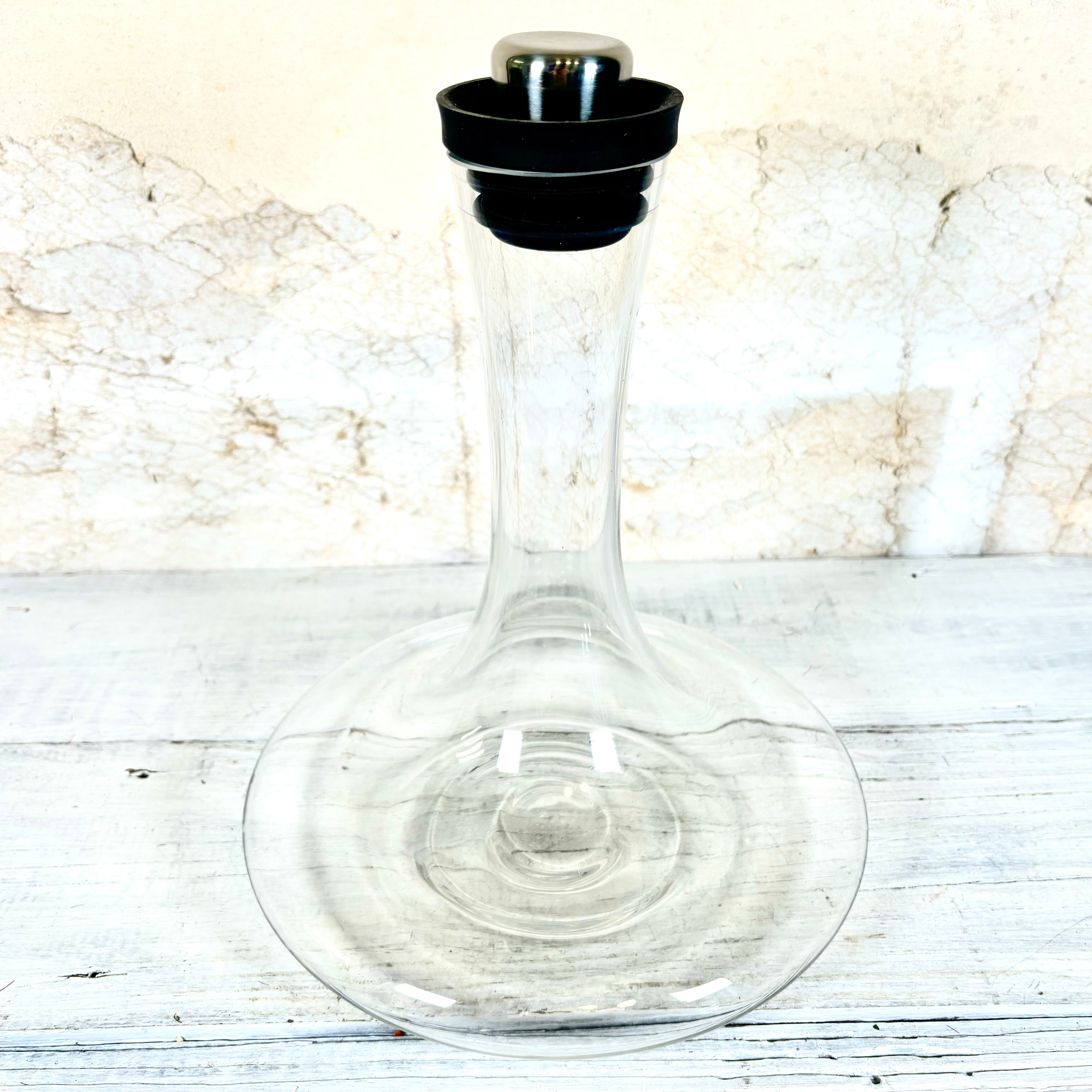 Mid Century Modern Glass Decanter with Stopper