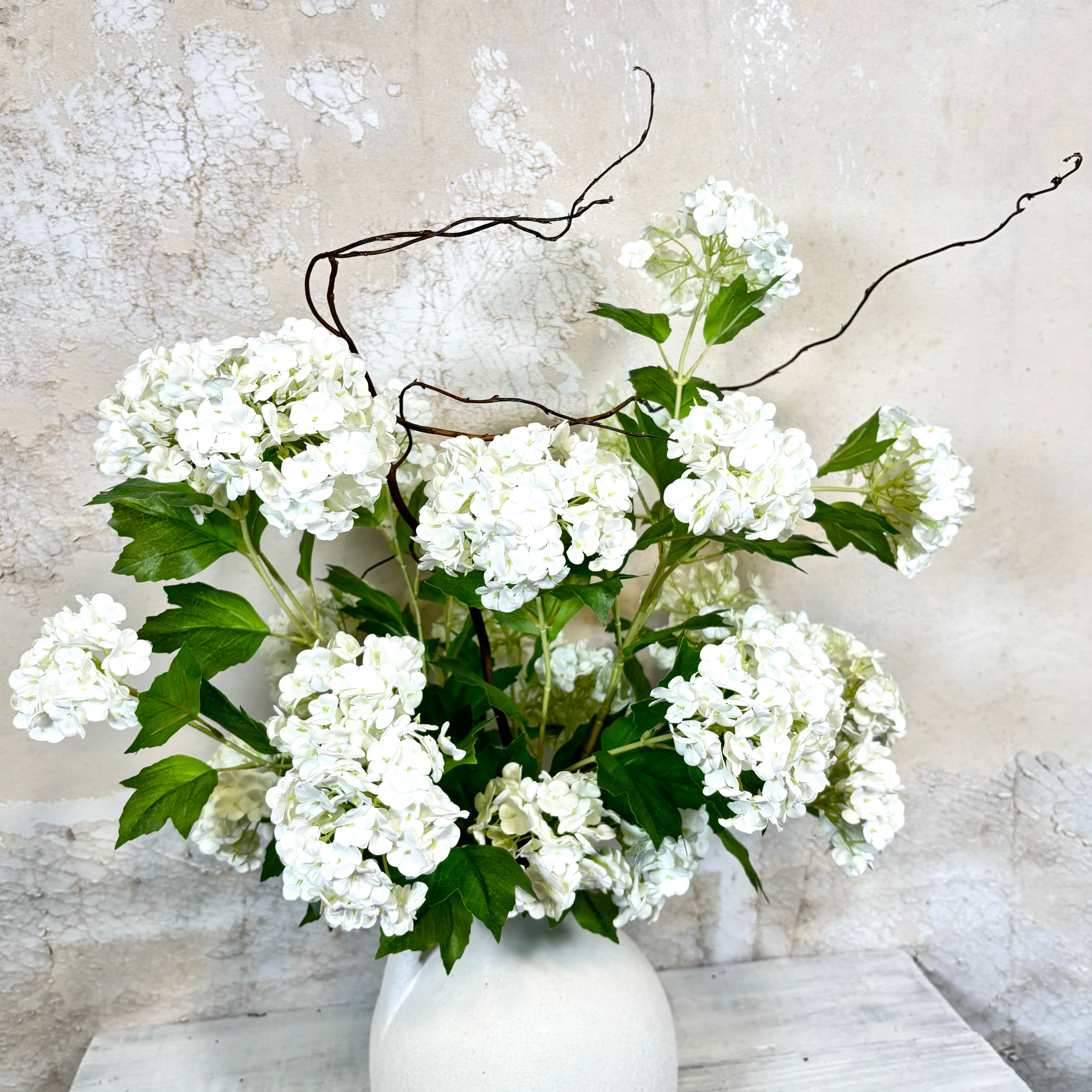 Snowball Hydrangea Bouquet Drop In White