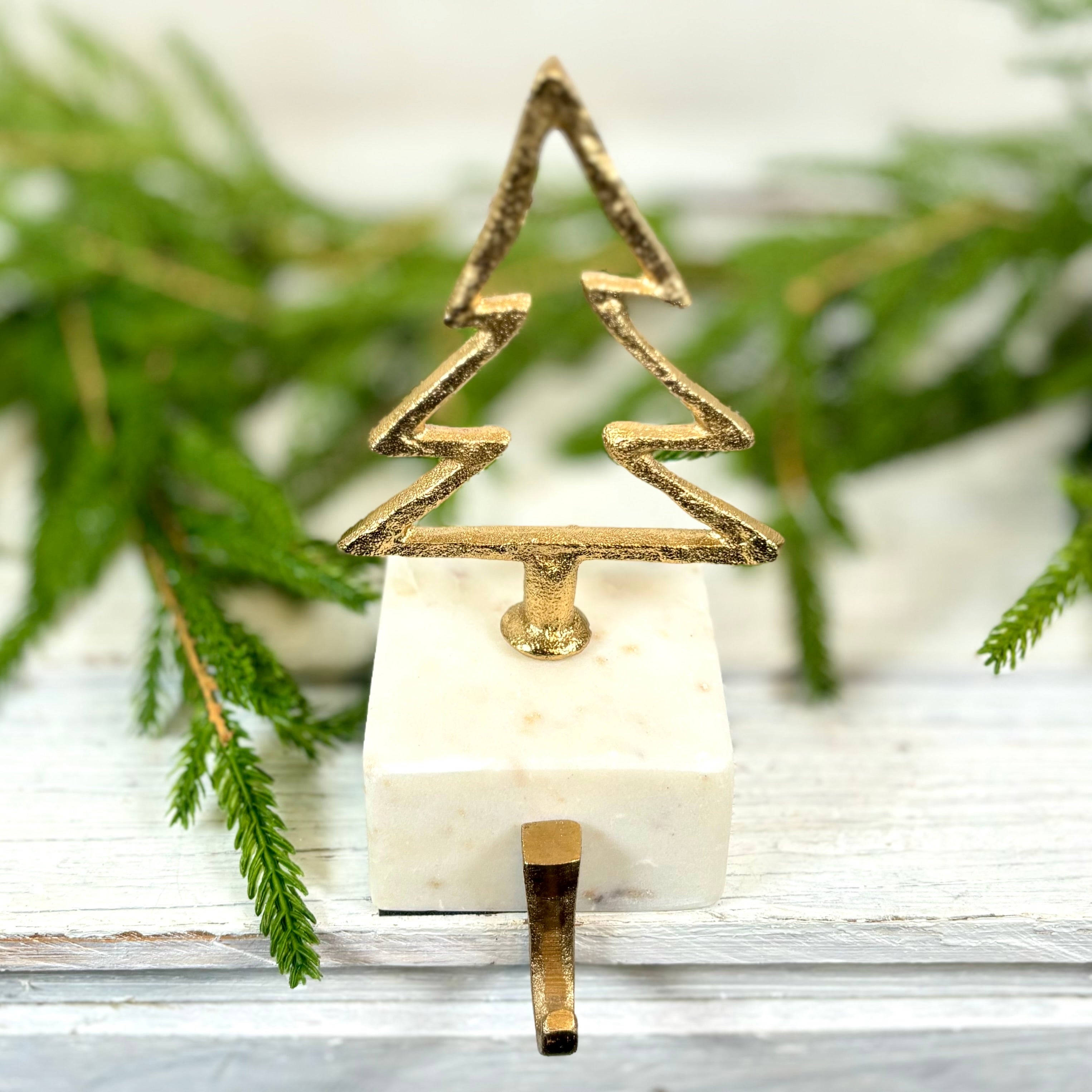 Gold Metal Tree Stocking Holder