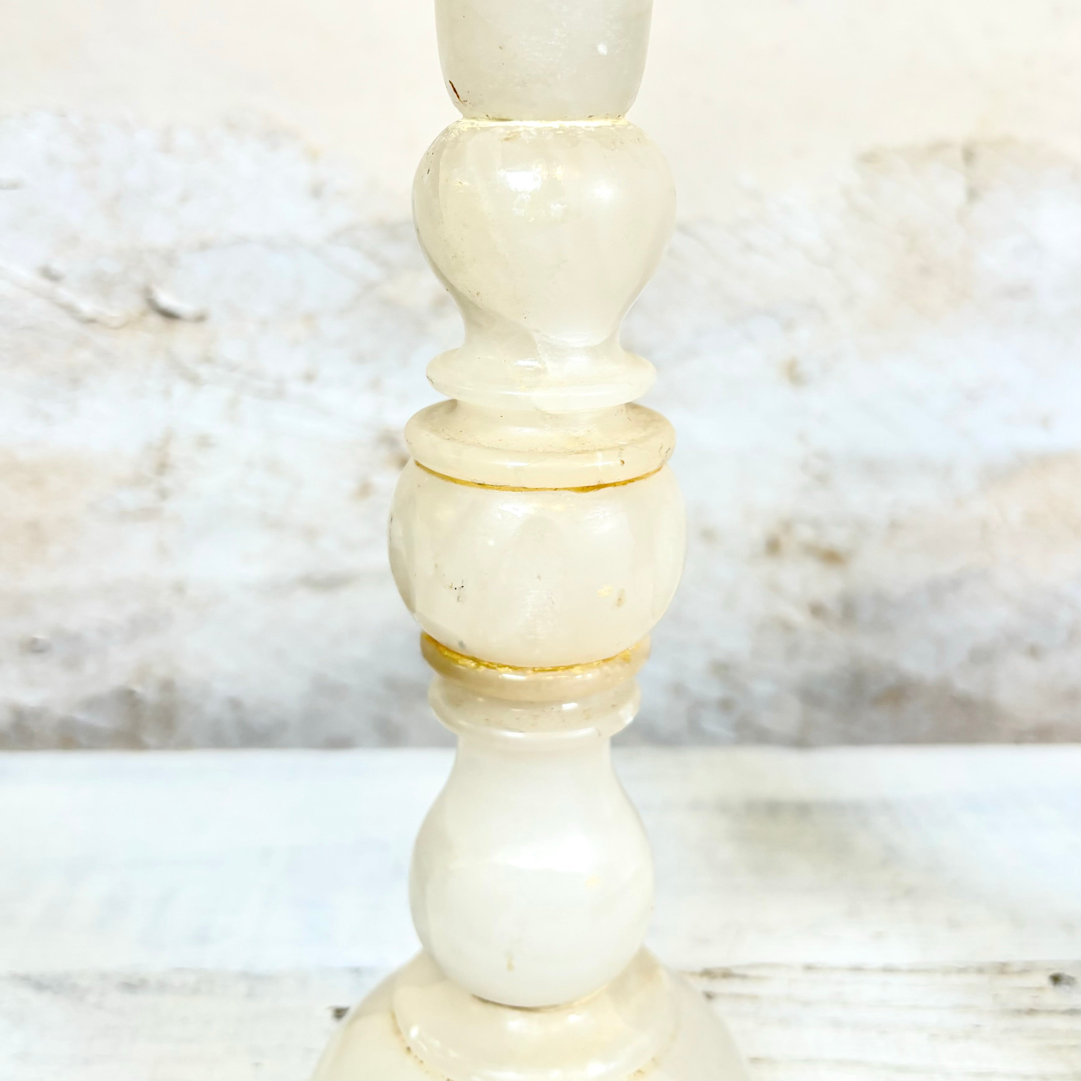 Pair of Vintage Marble Candlestick Holders