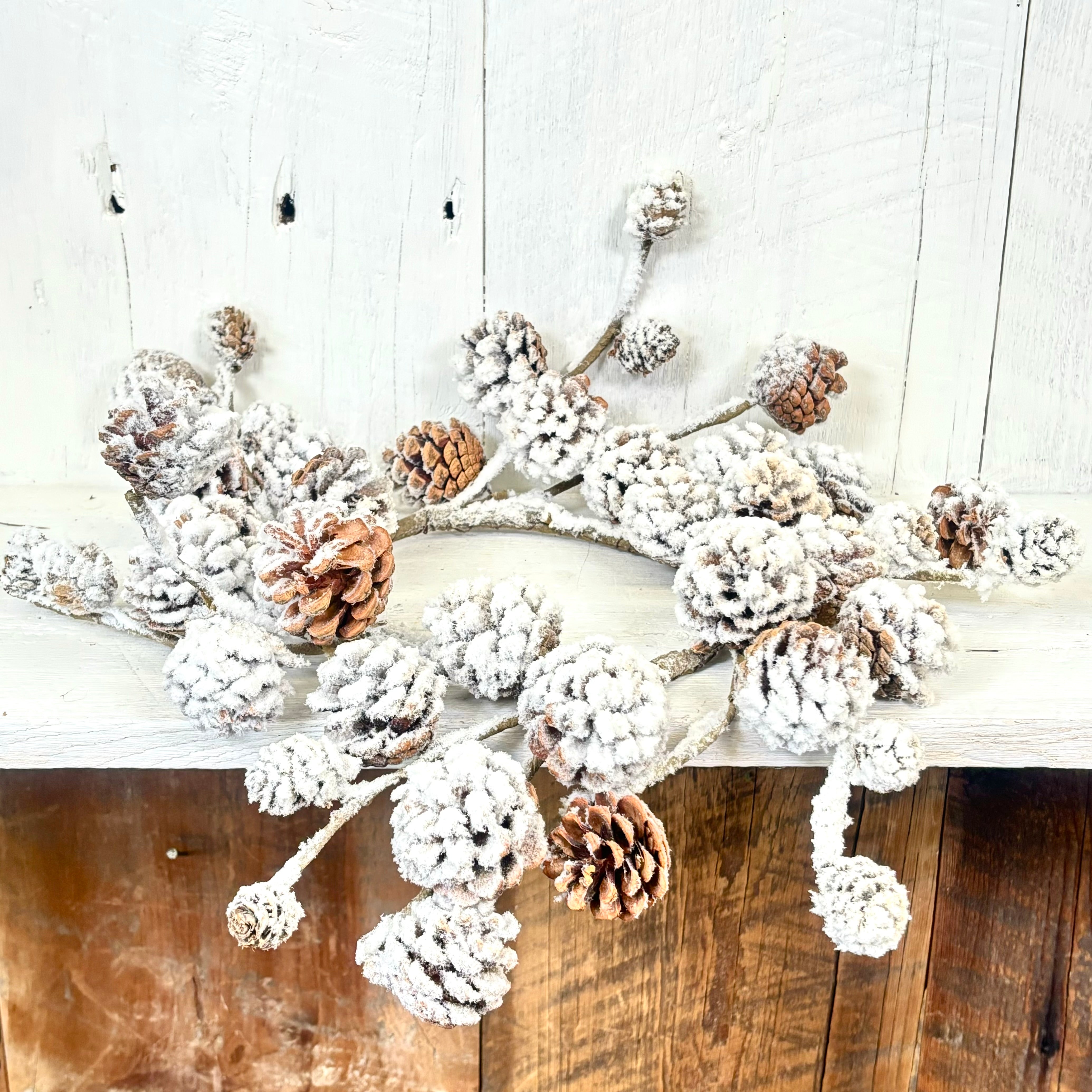 Snowy Pine Cone Candle Ring