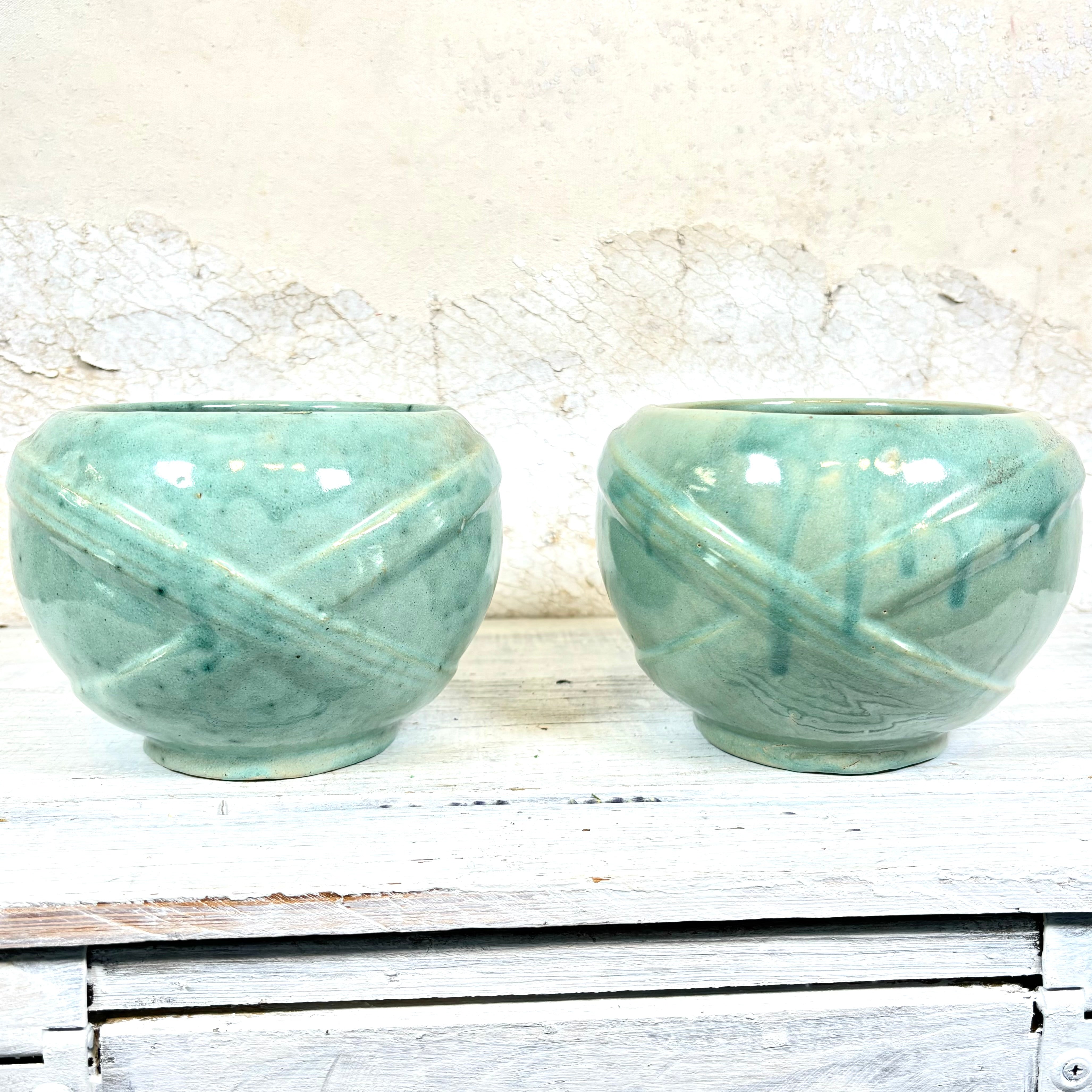 Vintage Zanesville Stoneware Planters