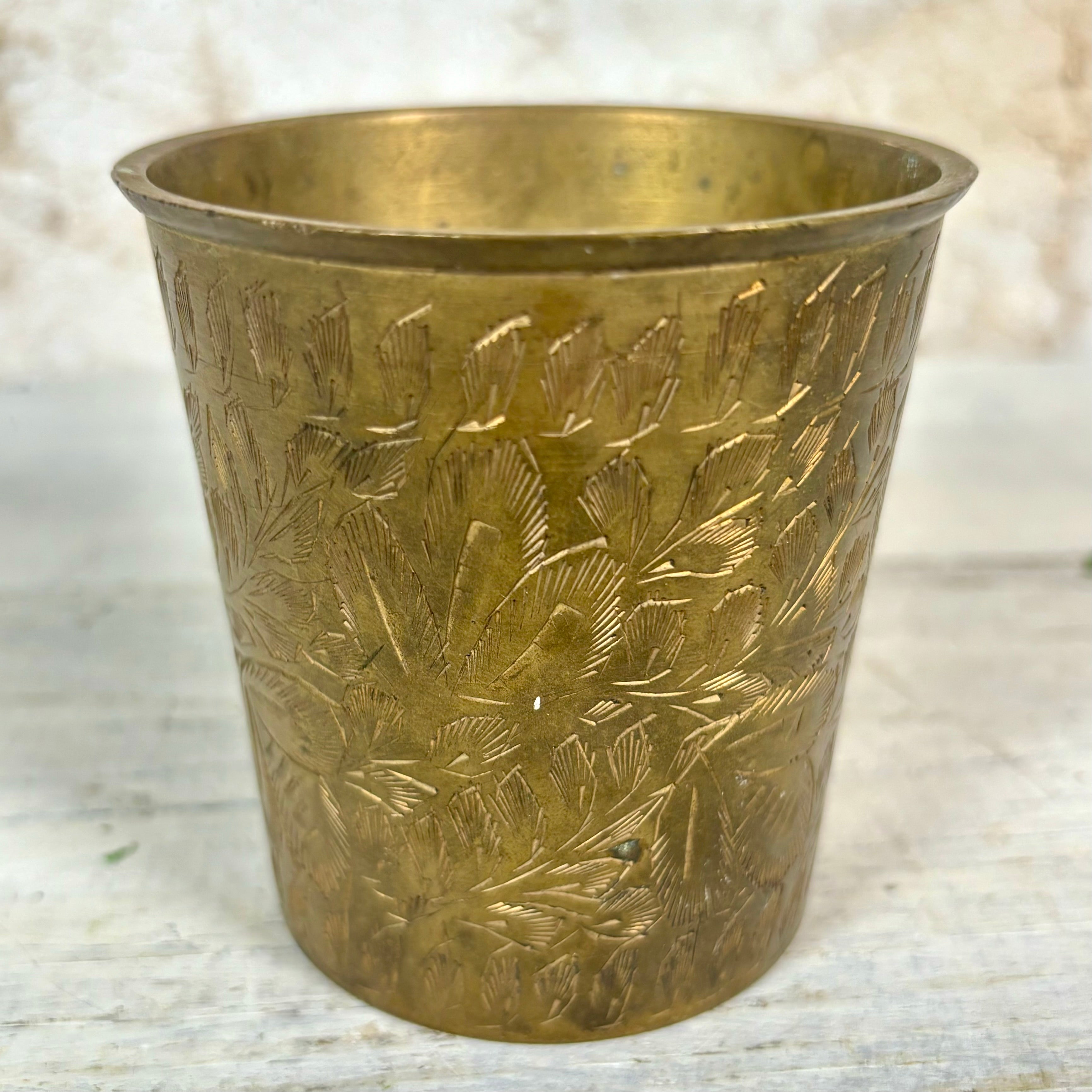 Embossed Brass Cup