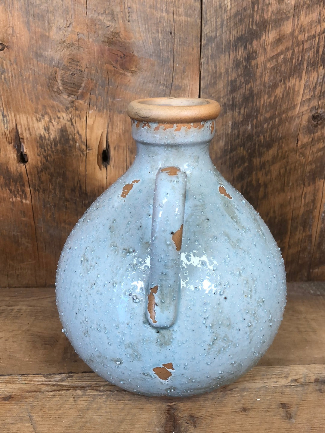 Terracotta Blue Green Jug with Handle