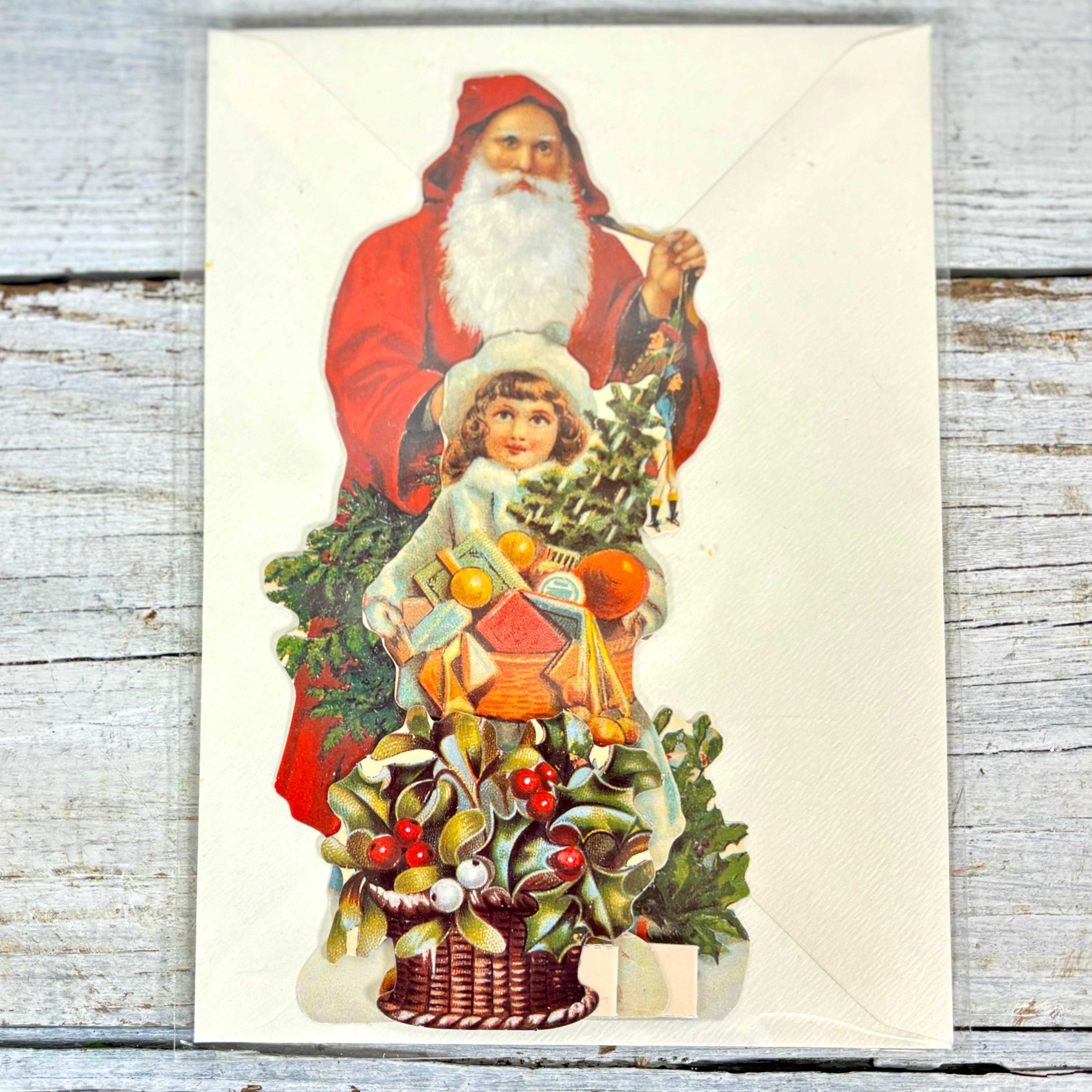 Father Christmas and Girl 3D Themed Christmas Card