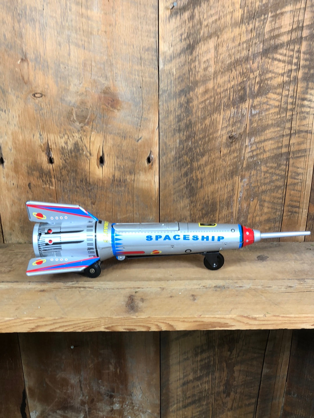 Windup Tin Friction Rocketship