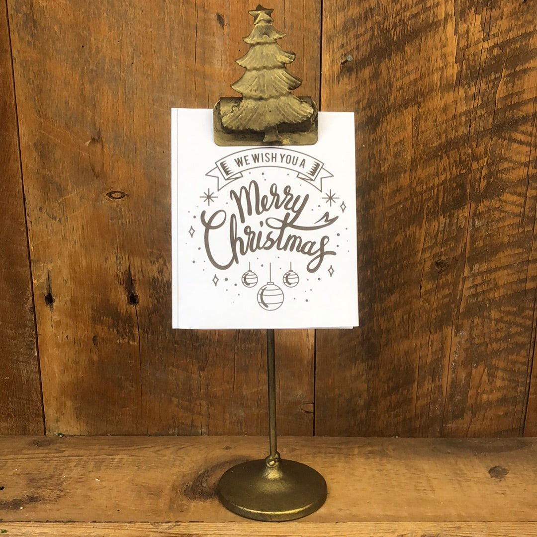 Large Metal Christmas Tree Card Clip on Stand