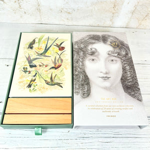 Memento Postcards Art Set with Wood Block Stand