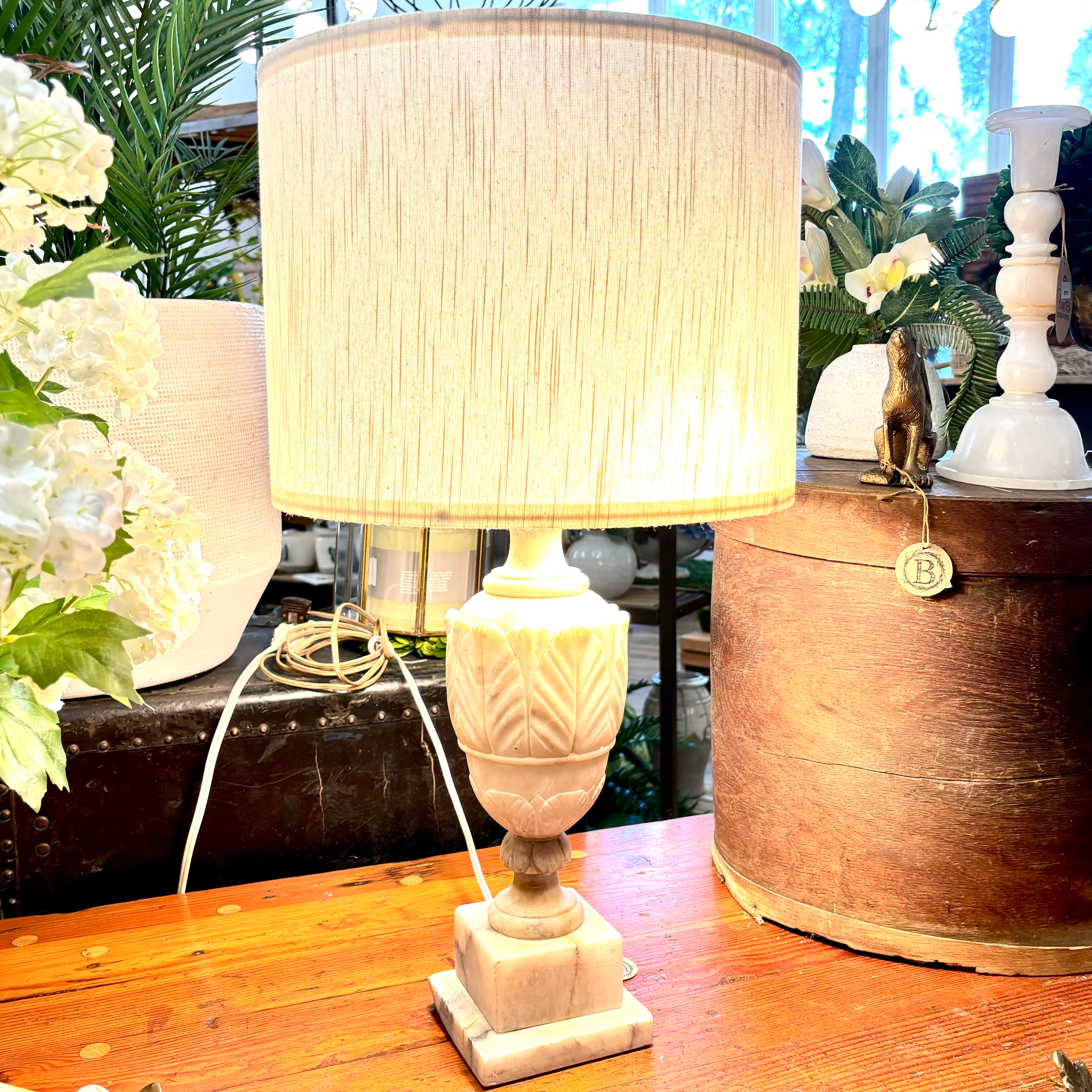 Large 1930s Alabaster Art Deco Lamp