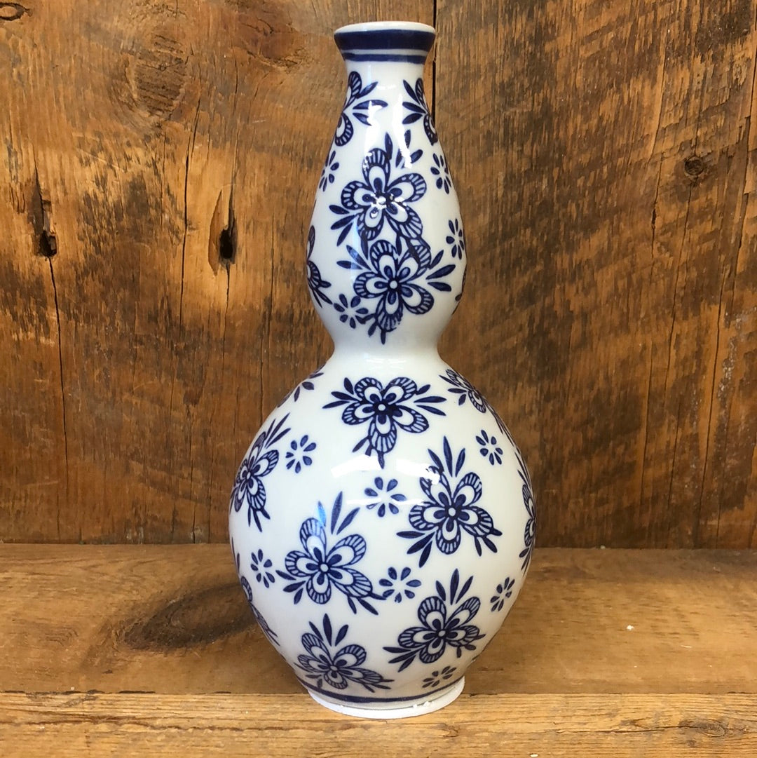 Blue and White Porcelain Bud Vase Large