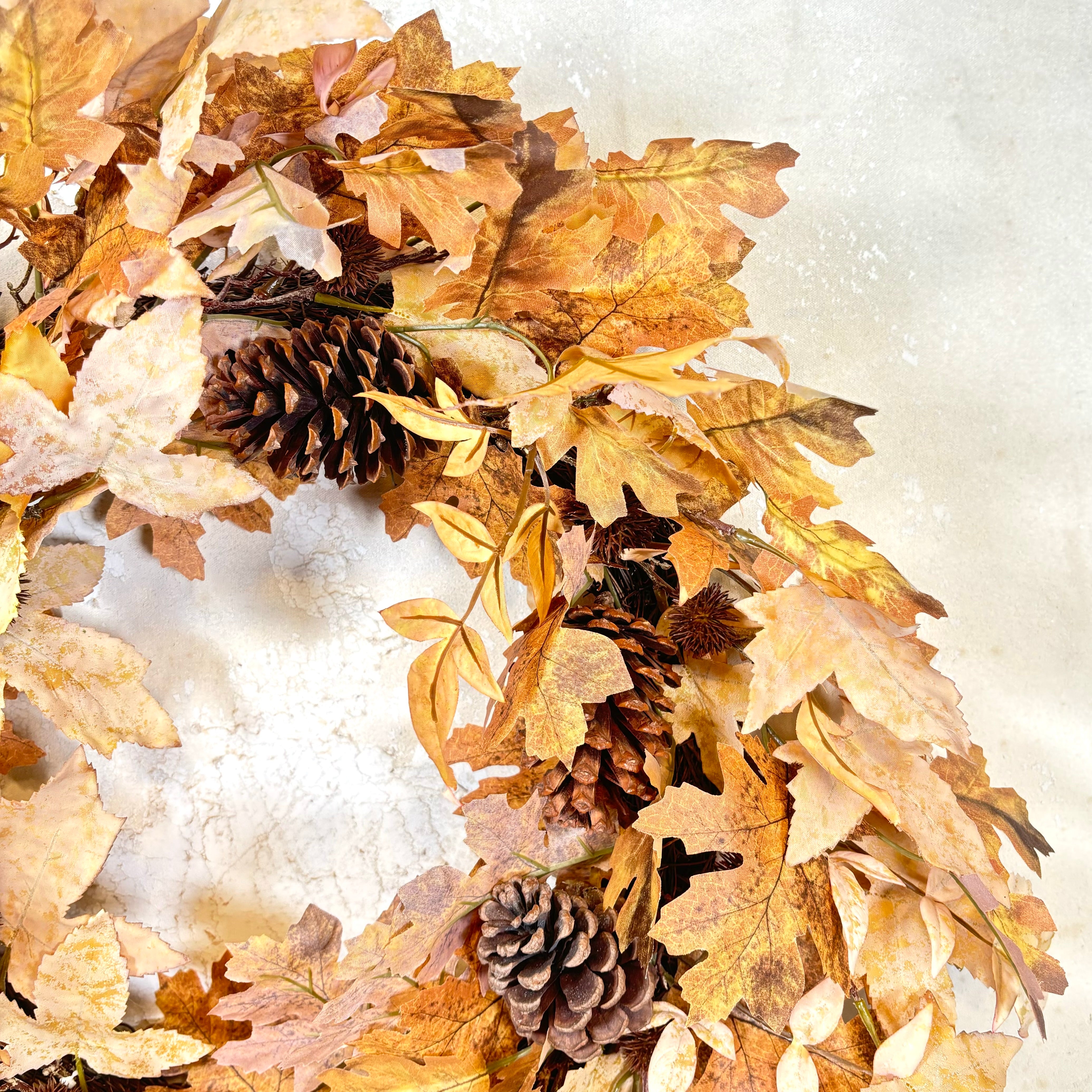 Autumn Maple Leaf with Pinecone Wreath