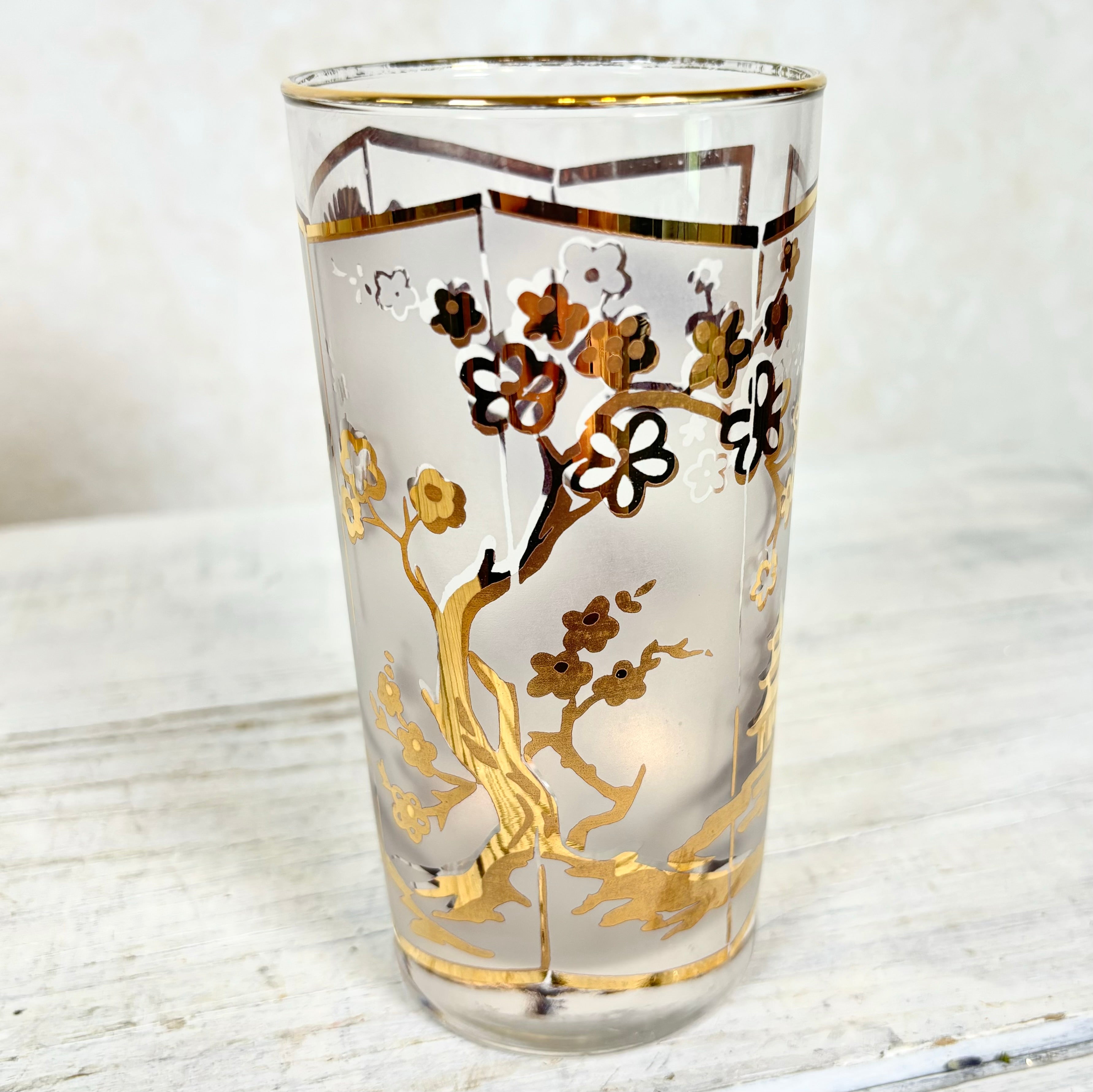 MCM Asian Chinoiserie Glasses Set of Four