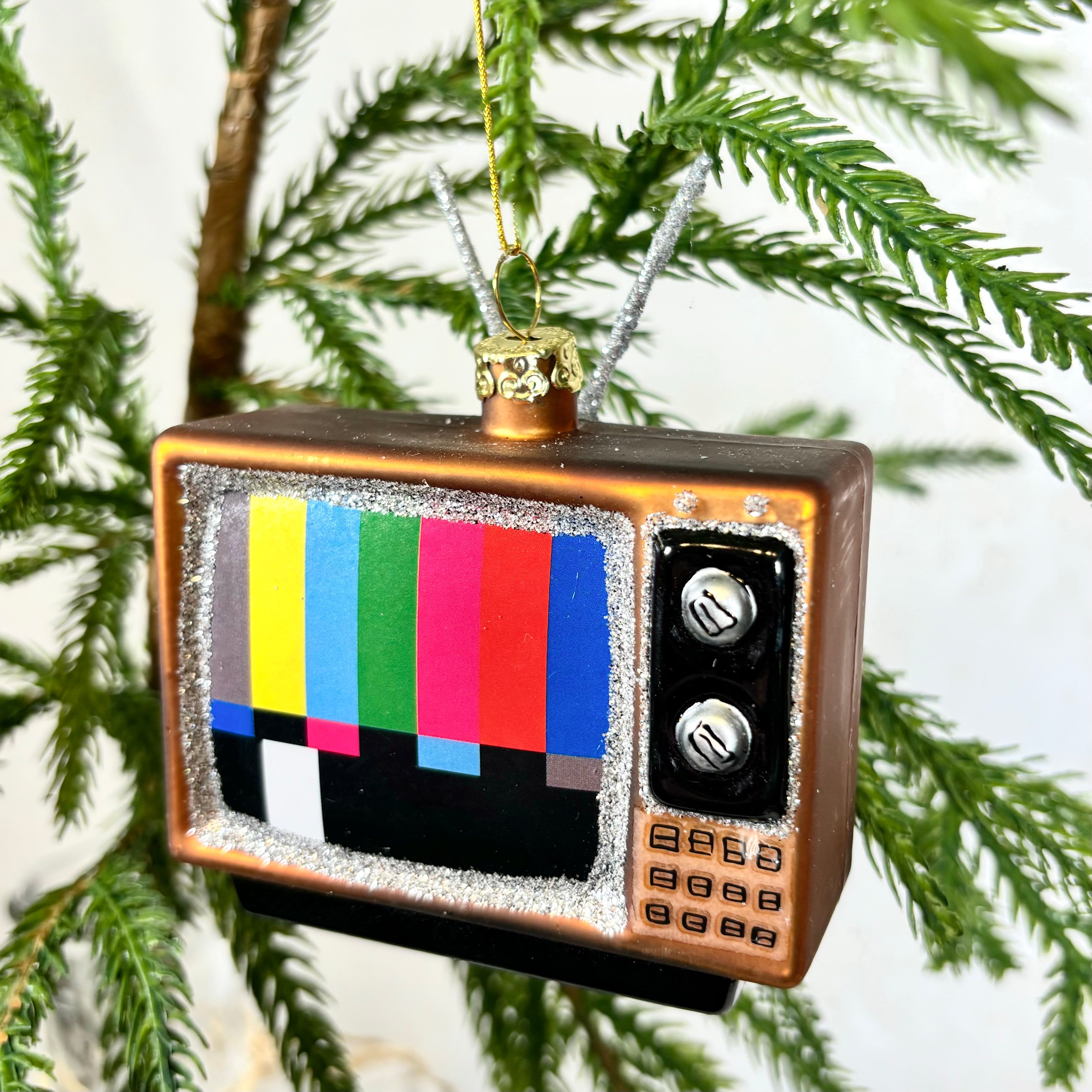 Vintage Television Glass Ornament