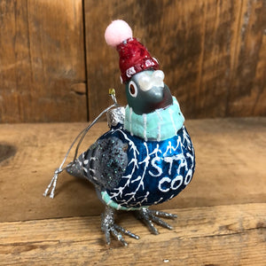 Stay Coo Bird Glass Ornament
