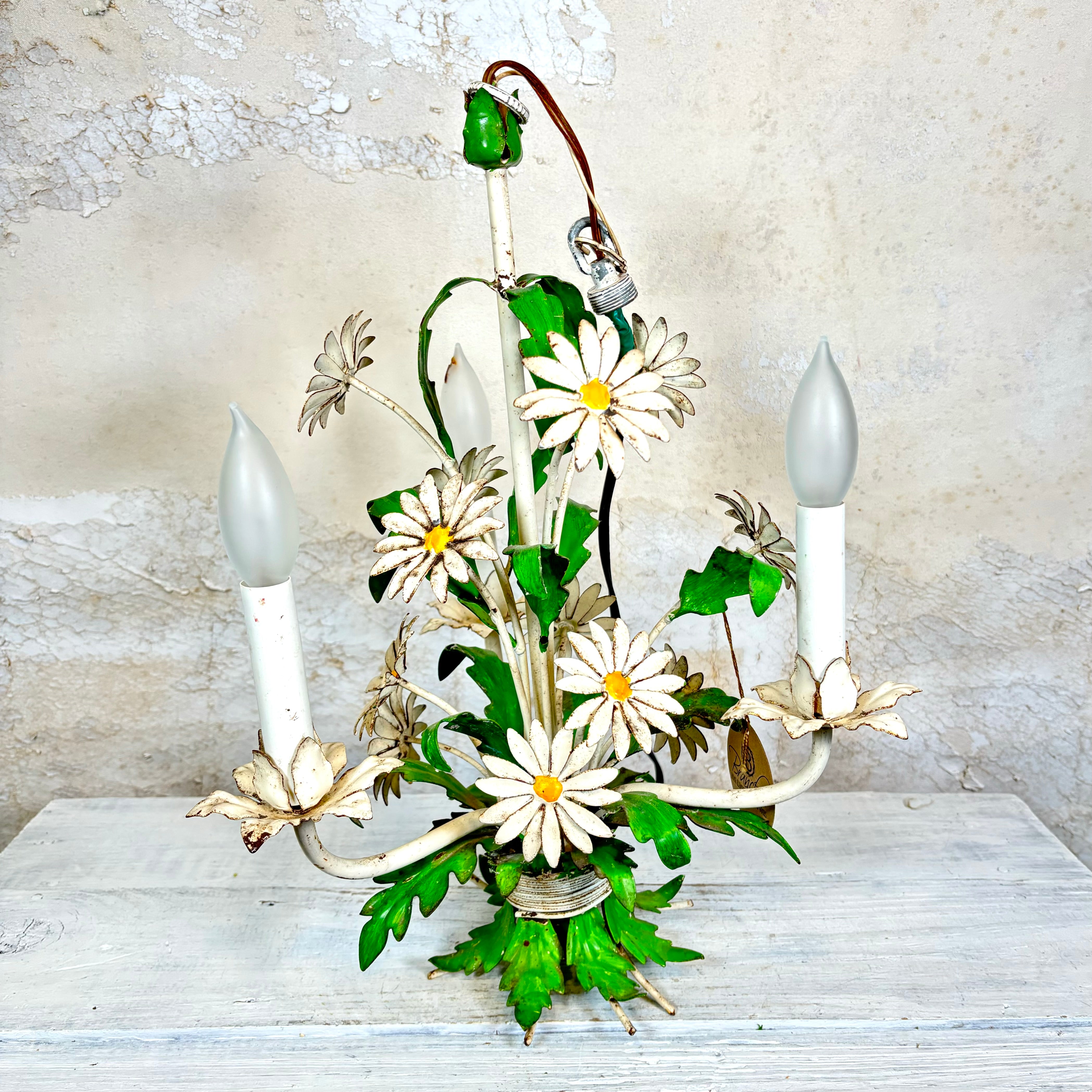 1960s Antique Italian Daisy Chandelier Lamp