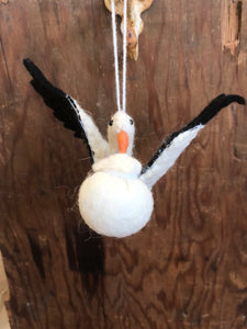Special Delivery Wool Stork Ornament