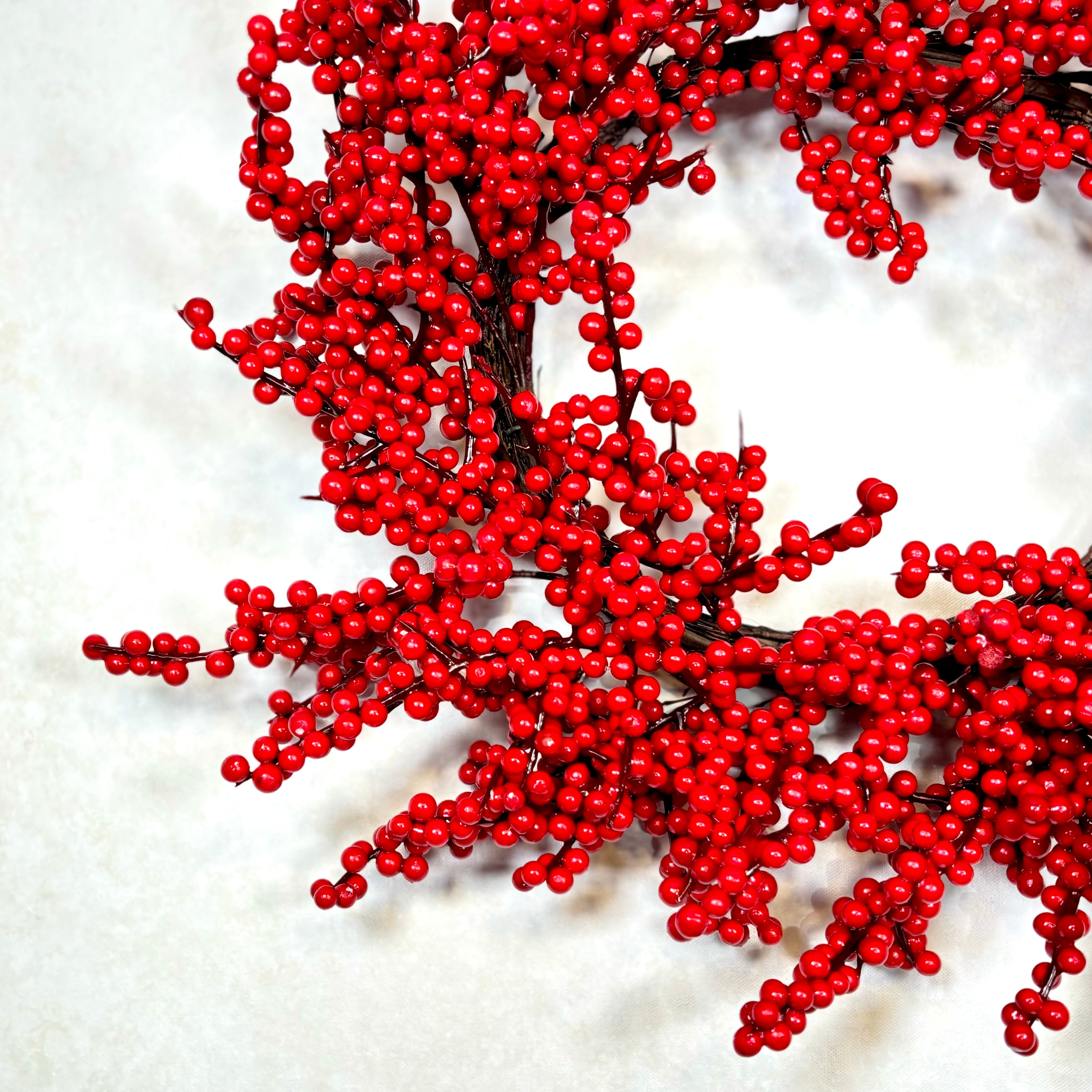 Winter Red Berry Wreath Weather Resistant