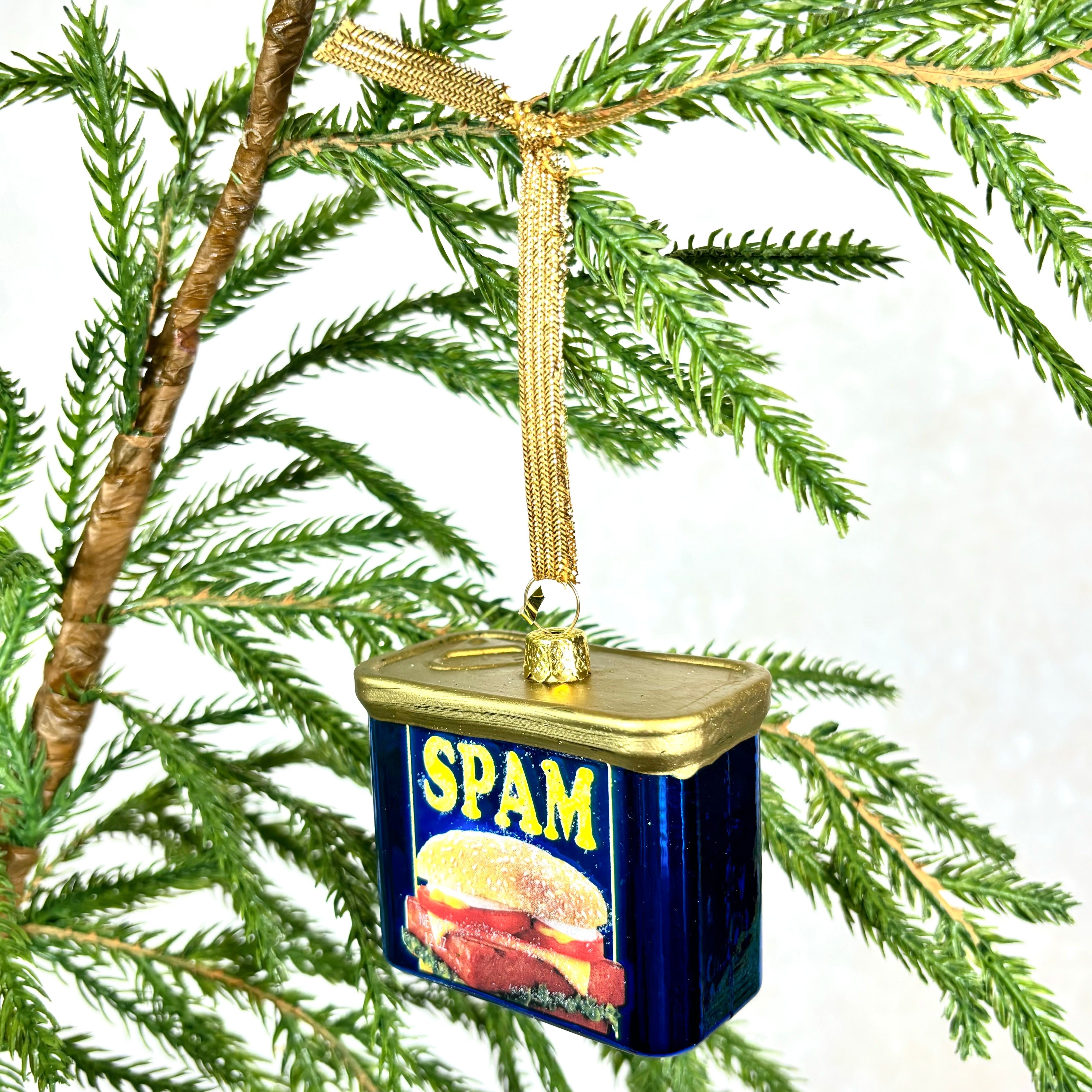 Canned Spam Glass Ornament