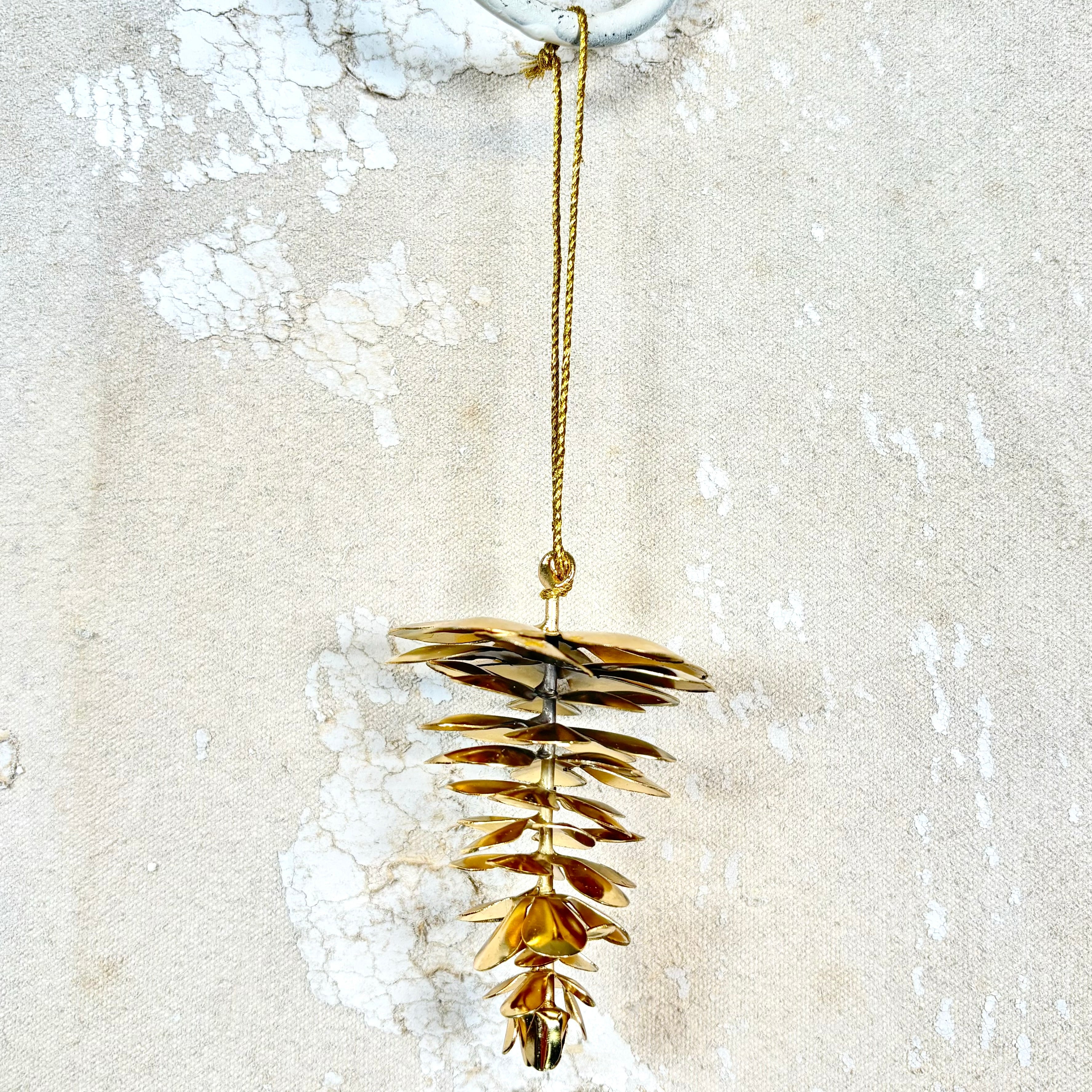 Slim Pine Cone Gold Iron Ornament