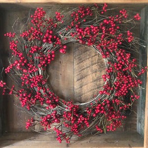 Large Red Berry Twig Wreath