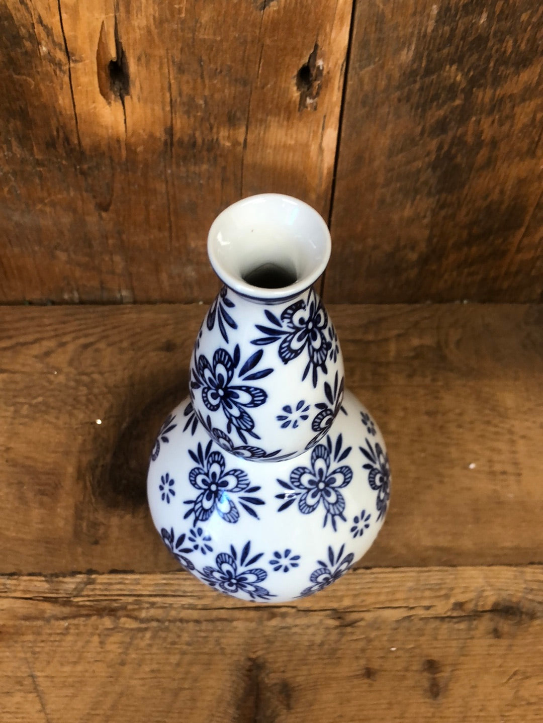Blue and White Porcelain Bud Vase Large