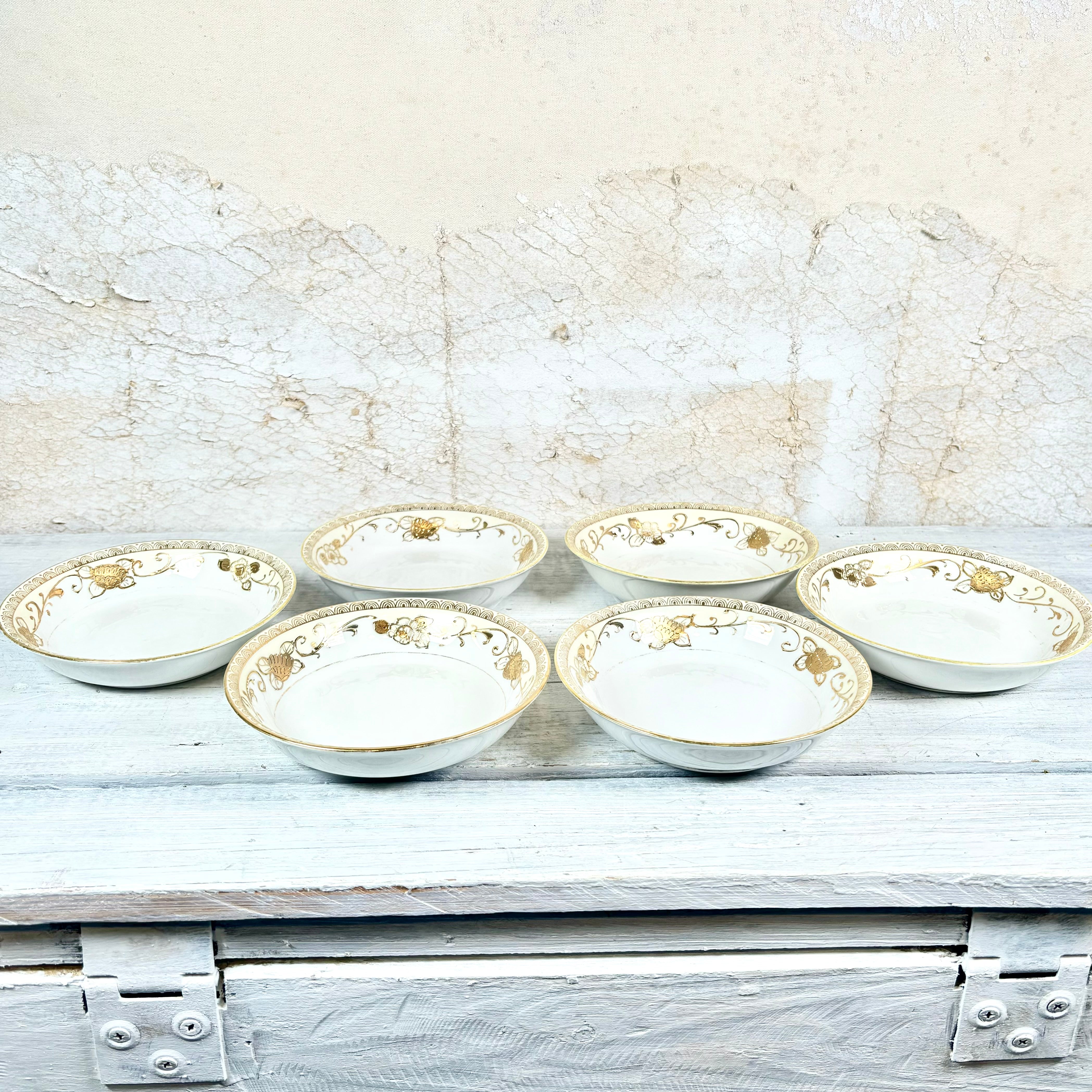 Antique Nippon Dessert Dishes Set of Six
