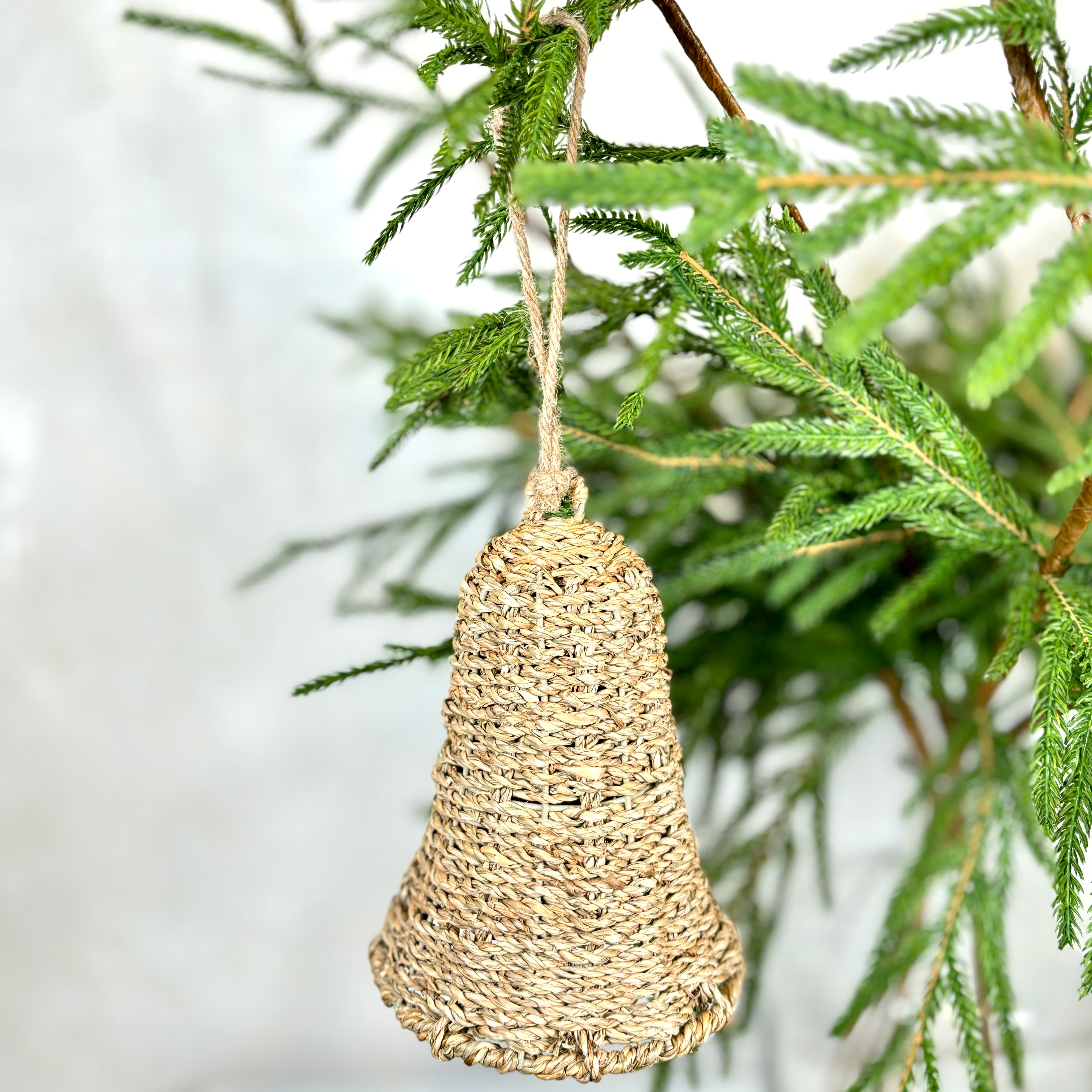 Natural Woven Bell Ornament