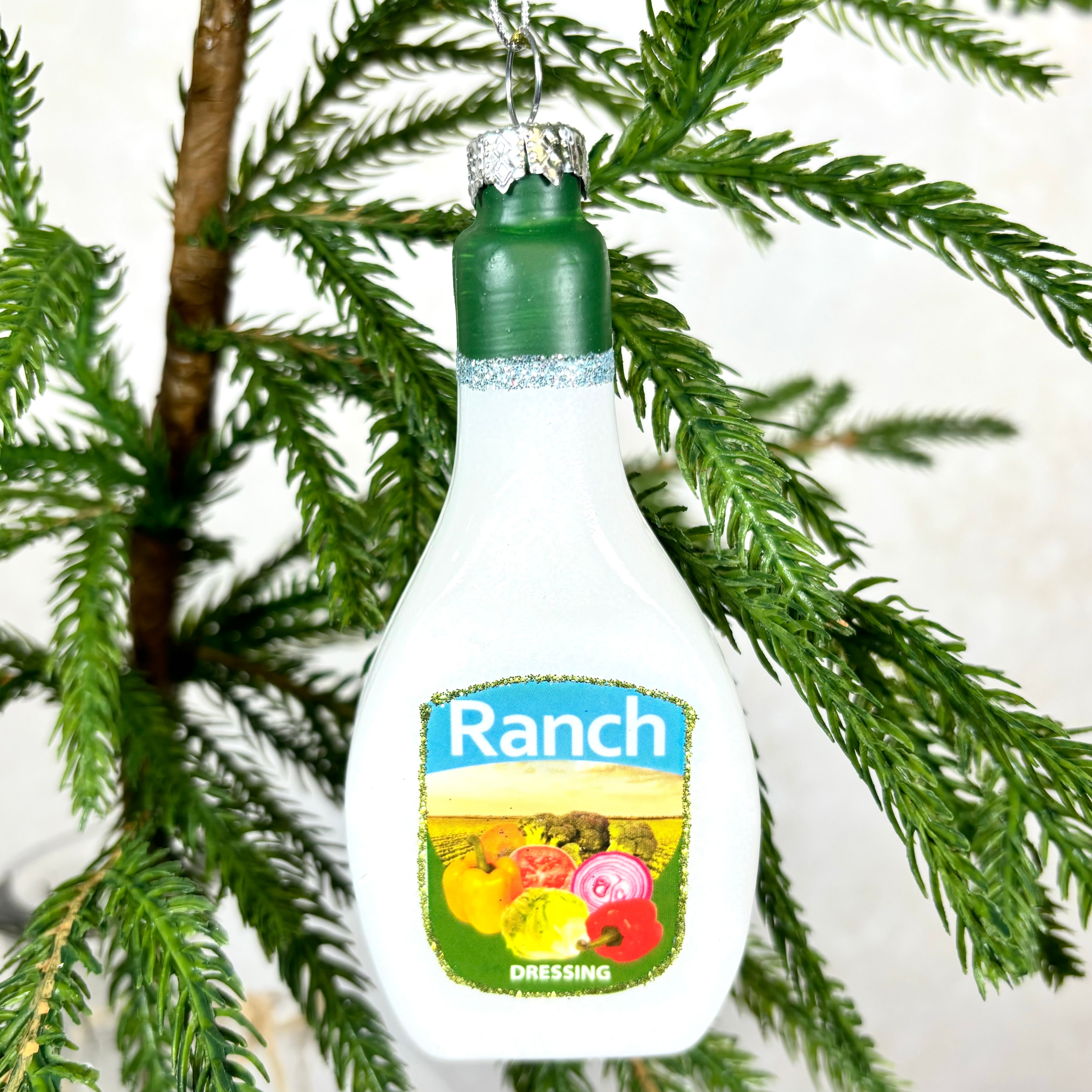 Ranch Salad Dressing Glass Ornament