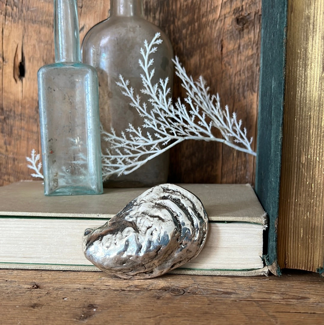 Oyster Shell Bottle Opener Brass Silver