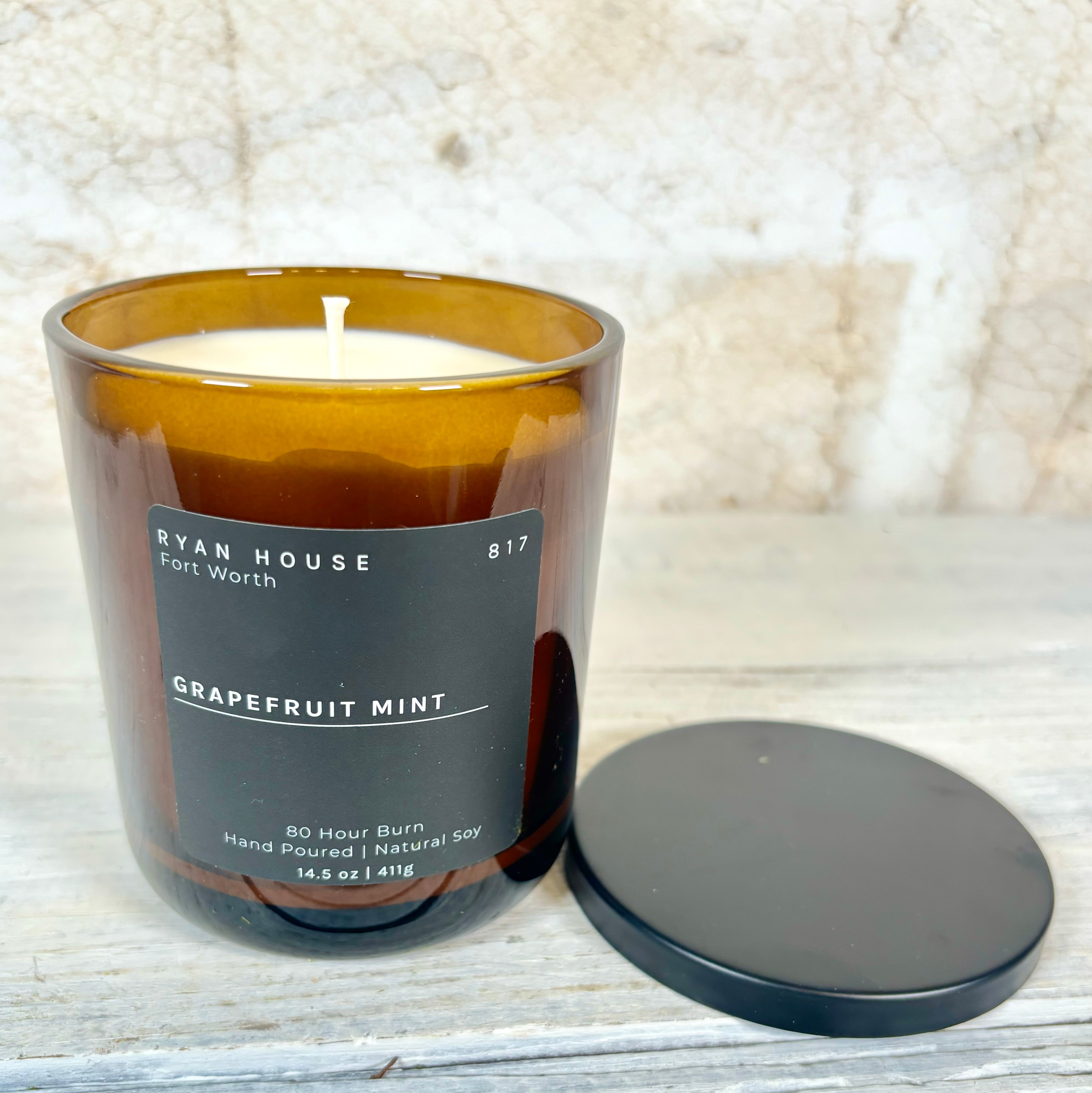 Hand Poured Grapefruit Mint Candle