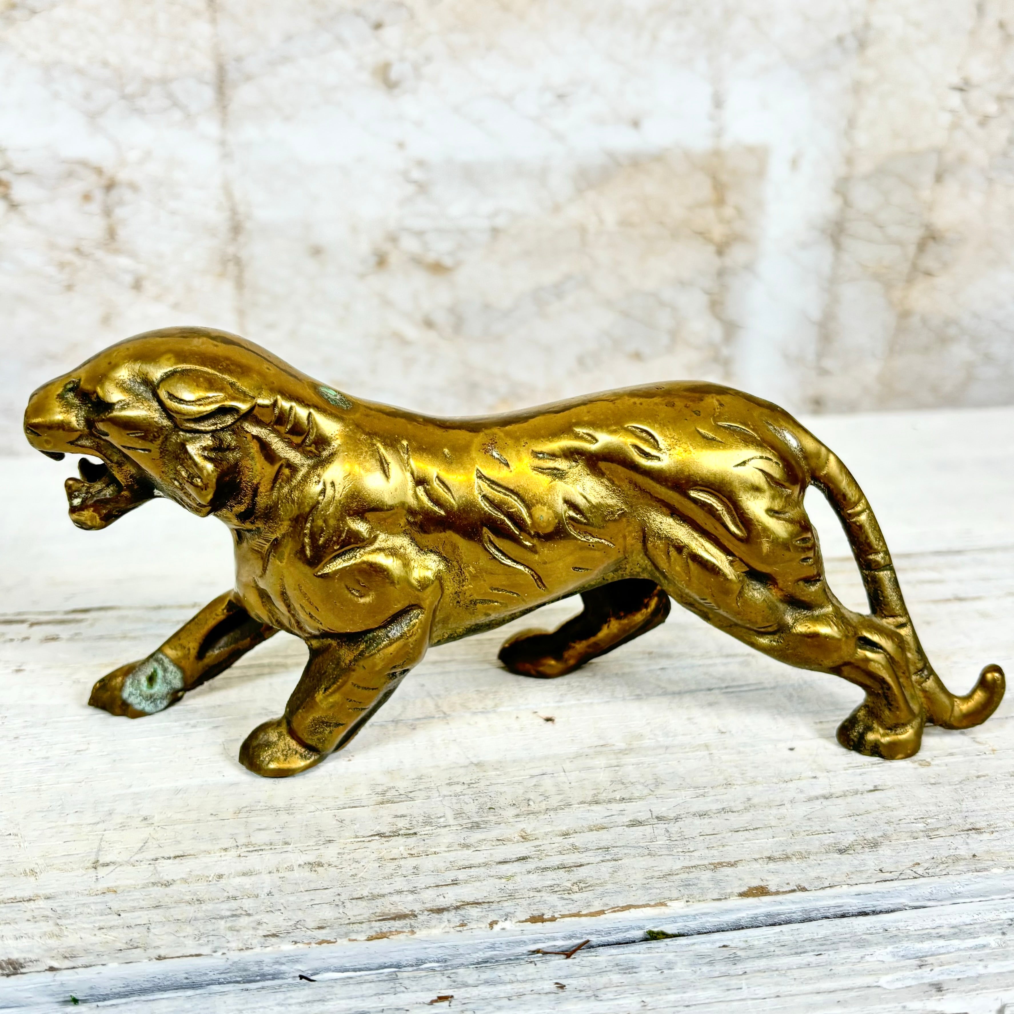 Vintage Brass Tiger Figurine