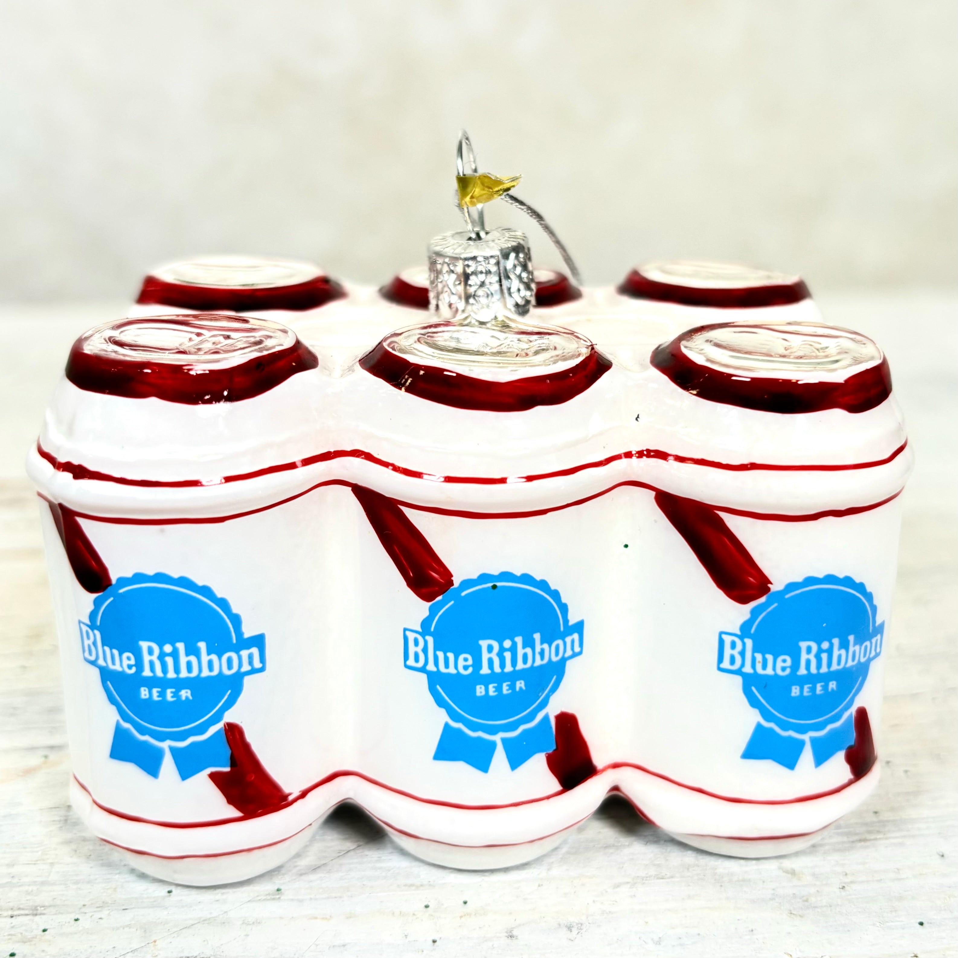 Six Pack of Blue Ribbon Beer Glass Ornament