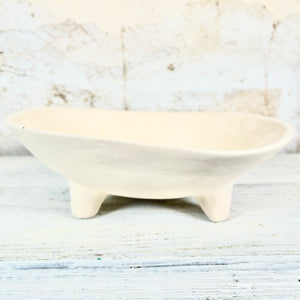 Footed Bowl Recycled Paper/Chalk Powder