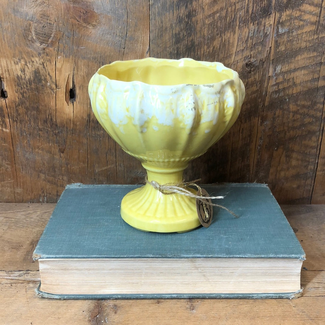 Vintage Yellow Ceramic Planter