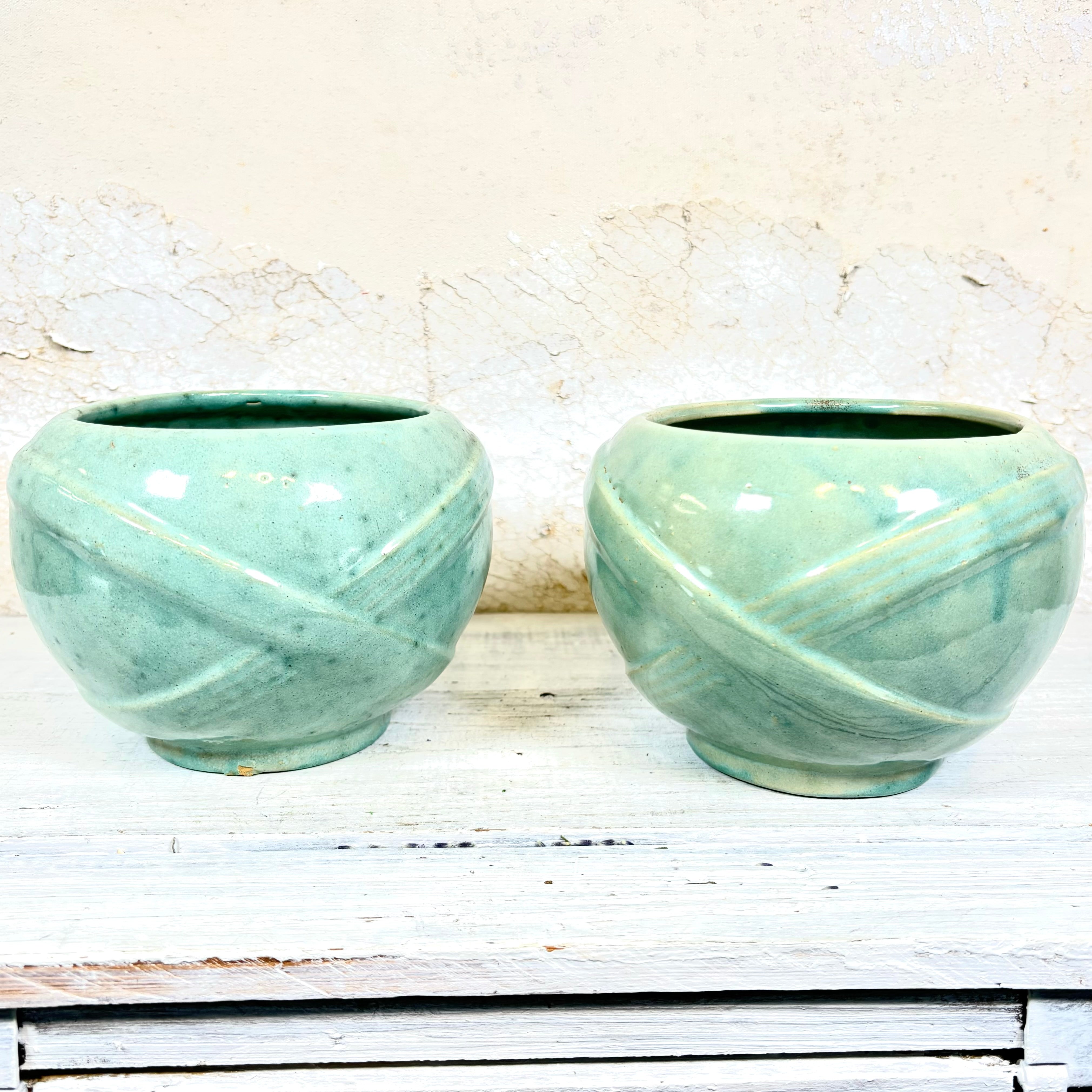 Vintage Zanesville Stoneware Planters